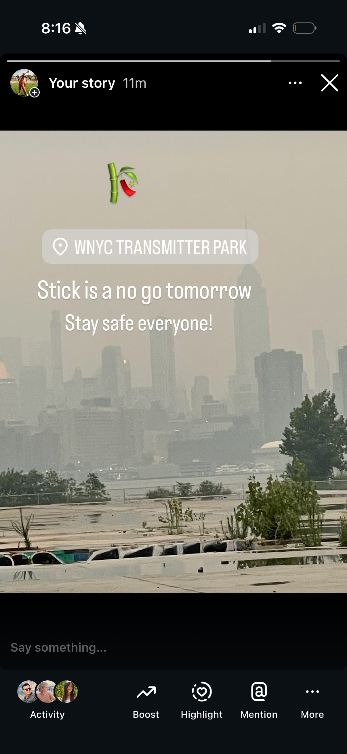 Longevity Stick Class (Thursday Morning) 7/16/2026 IS CANCELLED DUE TO AIR QUALITY! SEE YOU 7/23