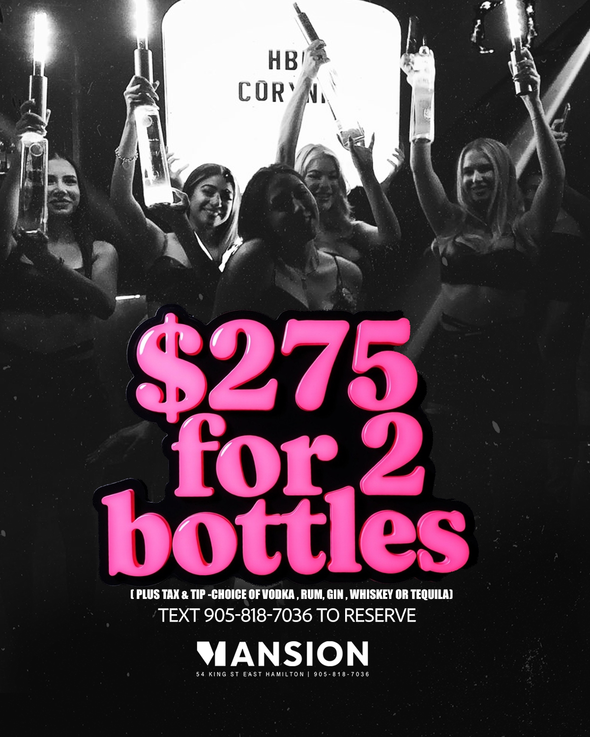 Text 905-818-7036 to reserve 