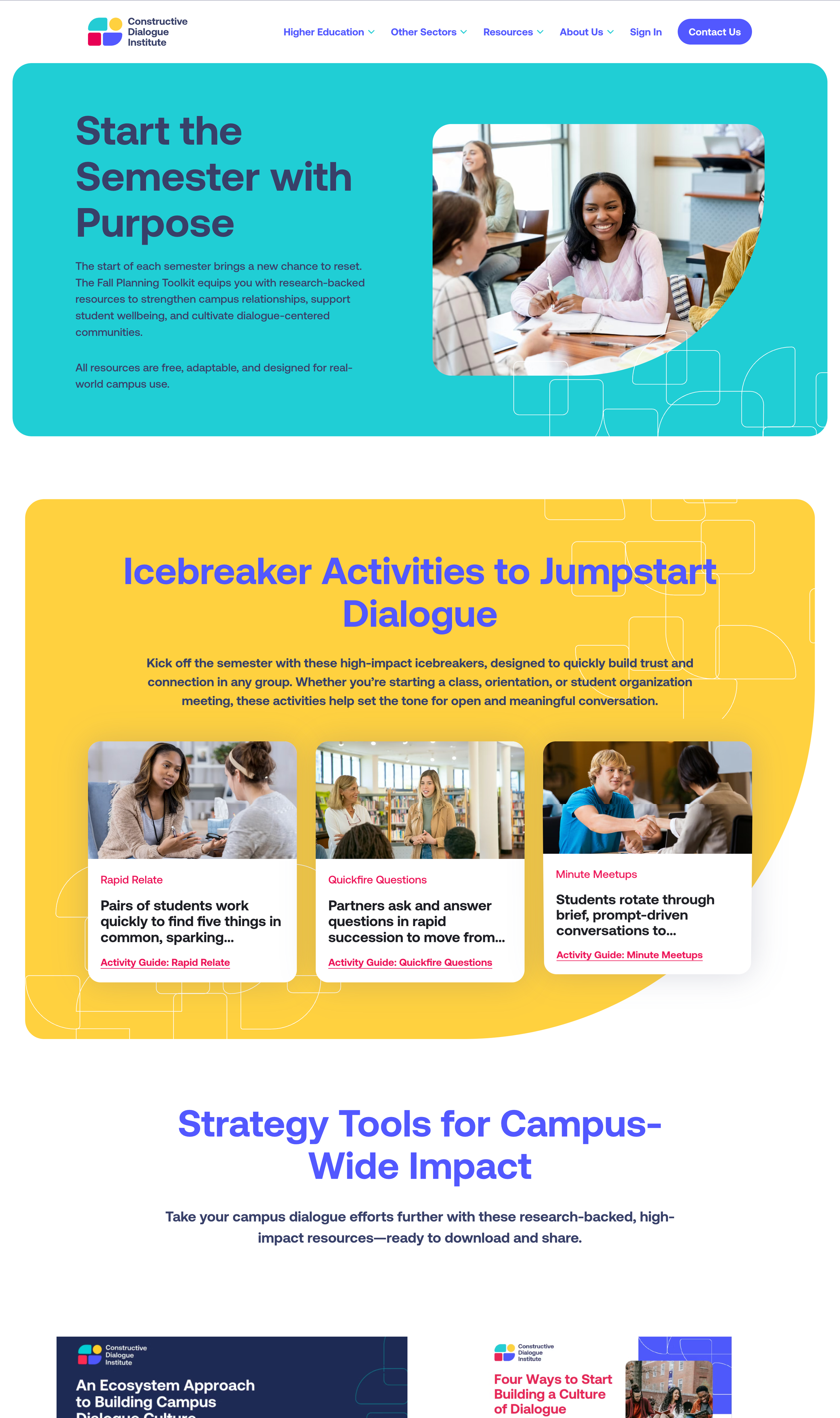 Screenshot of the Fall Planning Toolkit for CDI