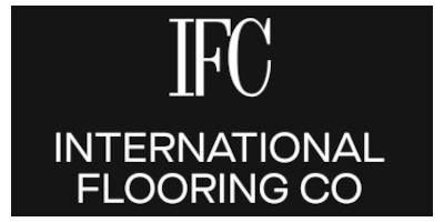Logo of International Flooring Co with white text on a black background.