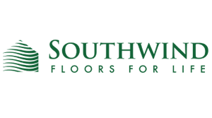 Southwind Floors for Life logo with green text and abstract leaf design.