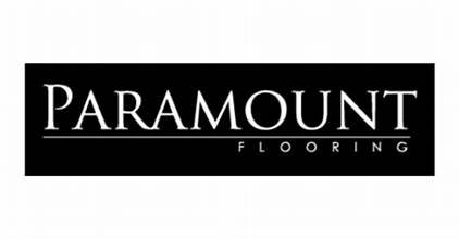 Paramount Flooring logo with black background and white text.