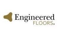 Logo for Engineered Floors featuring a gold graphic and text