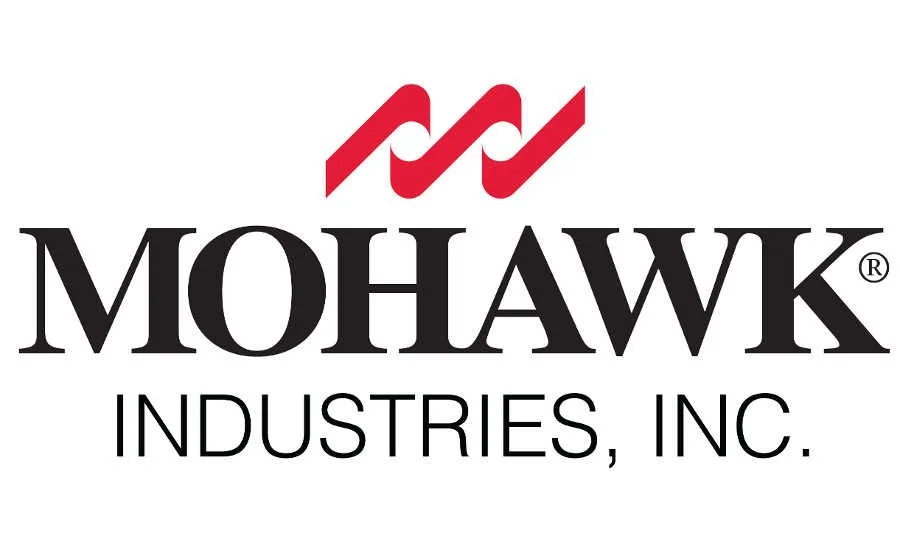 Logo of Mohawk Industries, Inc., featuring three red stylized waves above the company name in black text.
