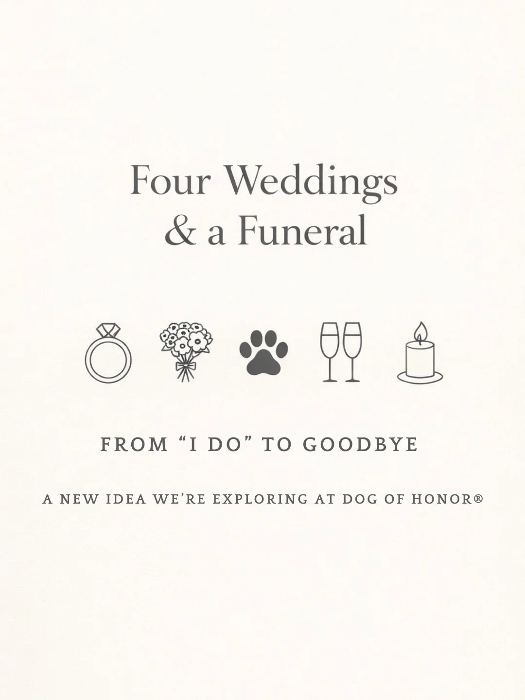 This month we&rsquo;re chaperoning dogs at four weddings&hellip; and I recently attended a funeral.

It sparked a conversation about how people want to celebrate life in ways that feel personal, and for many people, that includes their dog.

We&rsquo
