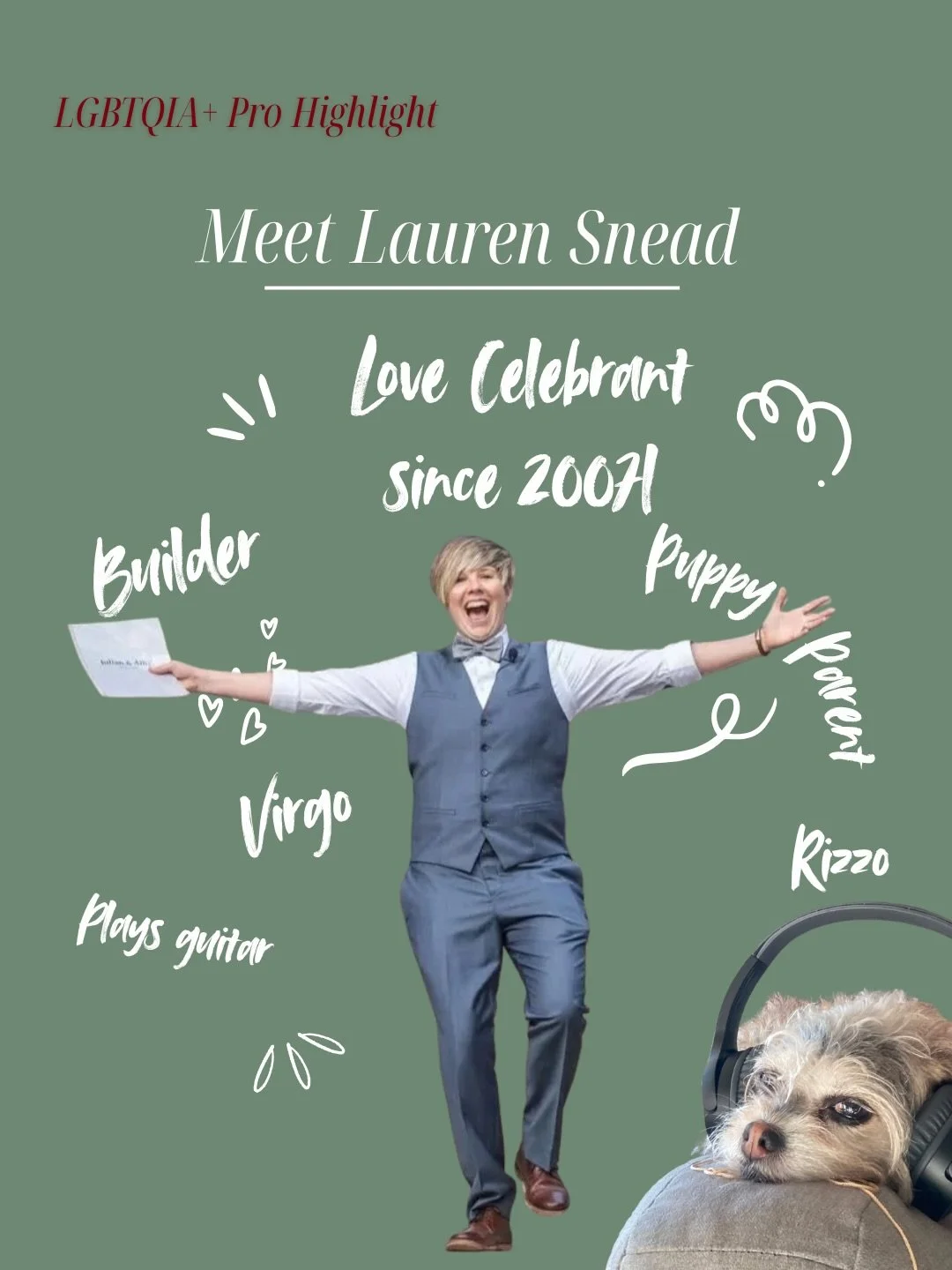 At Dog Of Honor, we love highlighting wedding professionals who are helping make the wedding industry more inclusive, affirming, and welcoming for all couples (and also happen to be amazing puppy parents).

This week we&rsquo;re featuring Lauren Snea