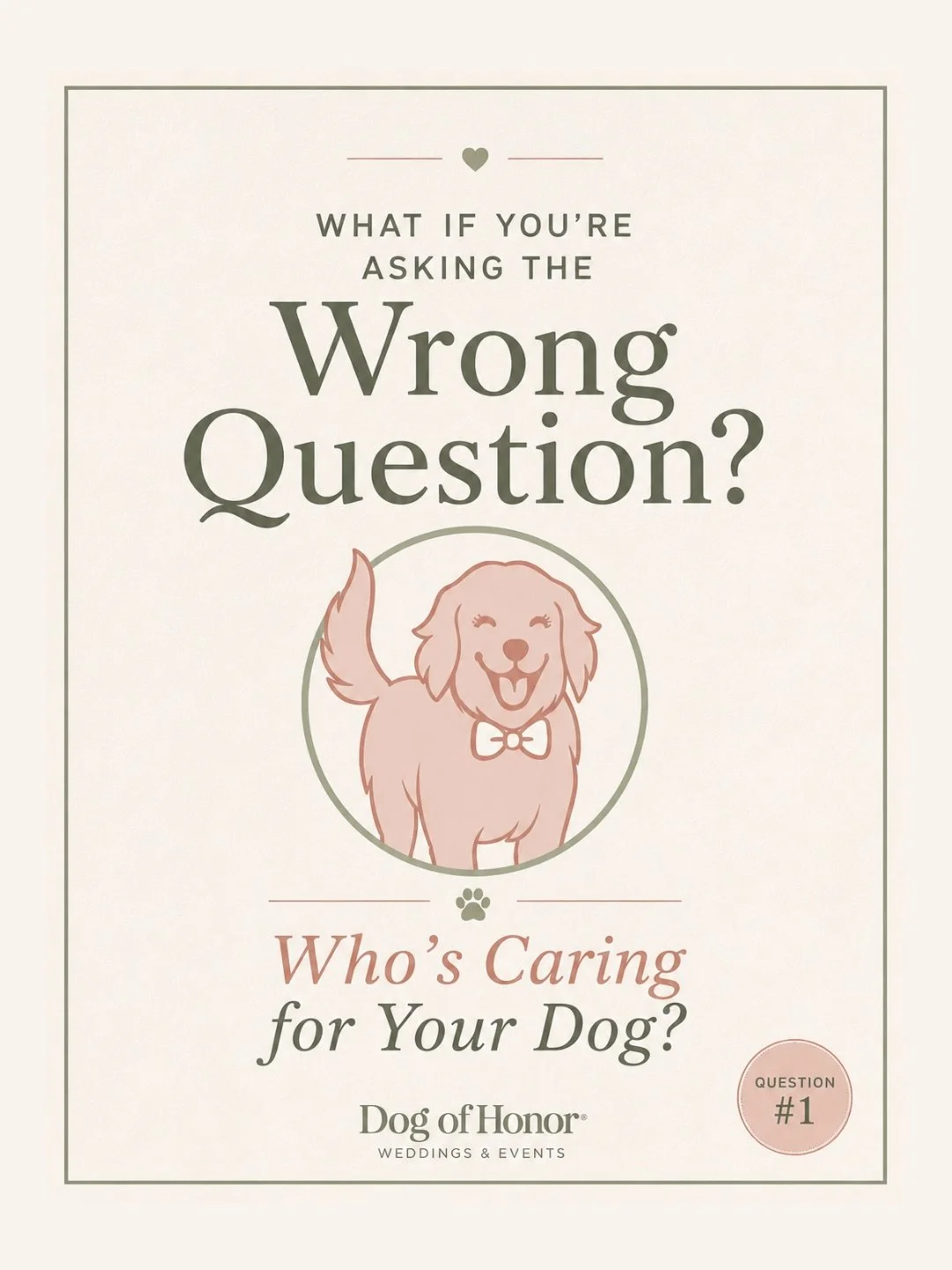People often think hiring a wedding dog chaperone is just about having someone watch the dog.

The reality is, that&rsquo;s only one small part of the job.

After 250+ weddings, we&rsquo;ve learned that the biggest difference isn&rsquo;t pet care. It