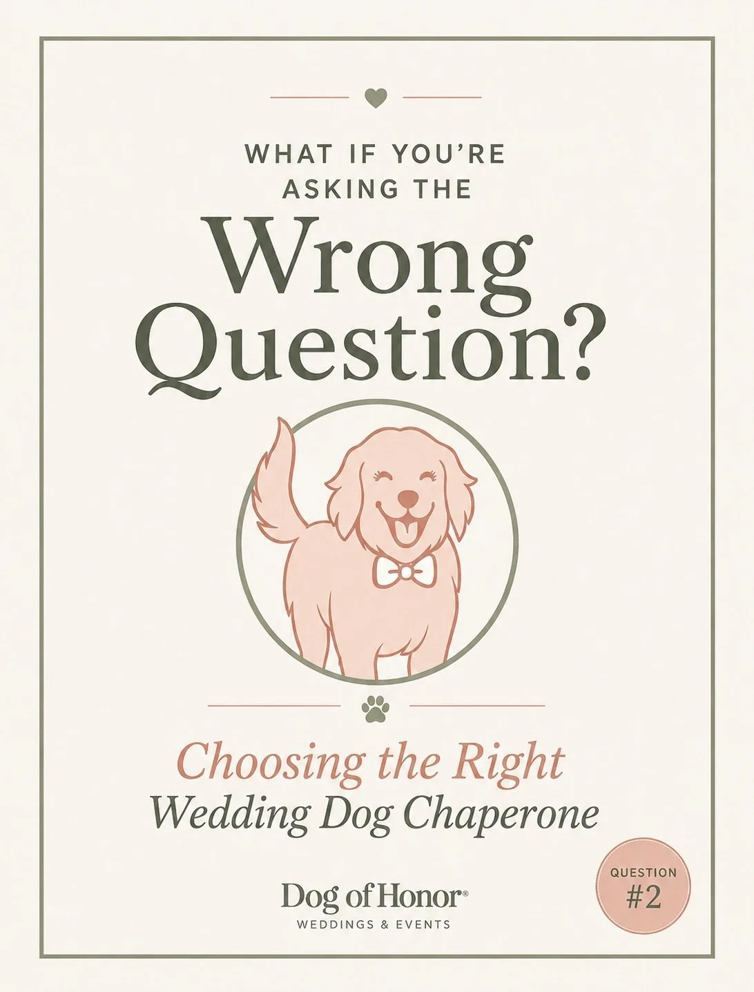 What if you&rsquo;re asking the wrong questions?

Hiring someone to care for your dog on your wedding day is about more than comparing prices, packages, Instagram feeds, and reviews.

The questions you ask before hiring can tell you a lot about how s