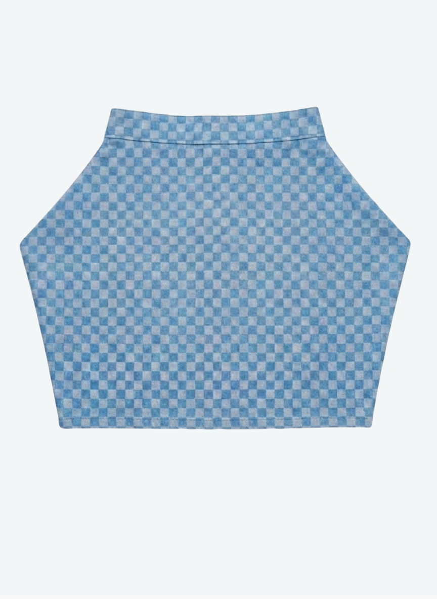 Denim Checkerboard Mini $129