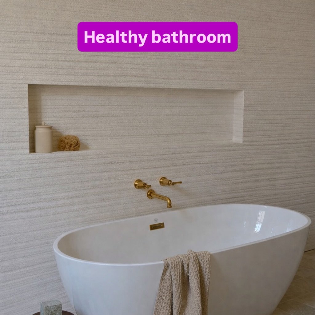 Take a deep breath and make sure the sound is on

🧘🏼&zwj;♀️ 

This is a design concept for a healthy bathroom, where clever material choice and modern construction methods make water intrusion, and therefore mold, almost impossible 

Add to that he