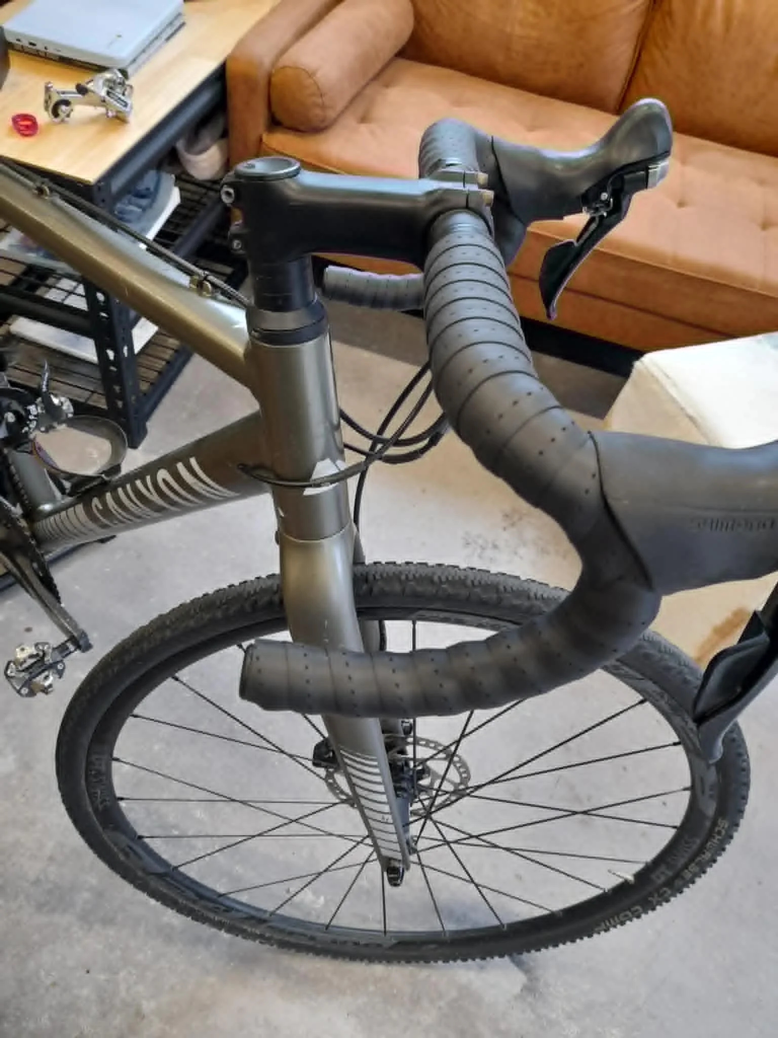 Fresh bar tape on this Canyon gravel bike