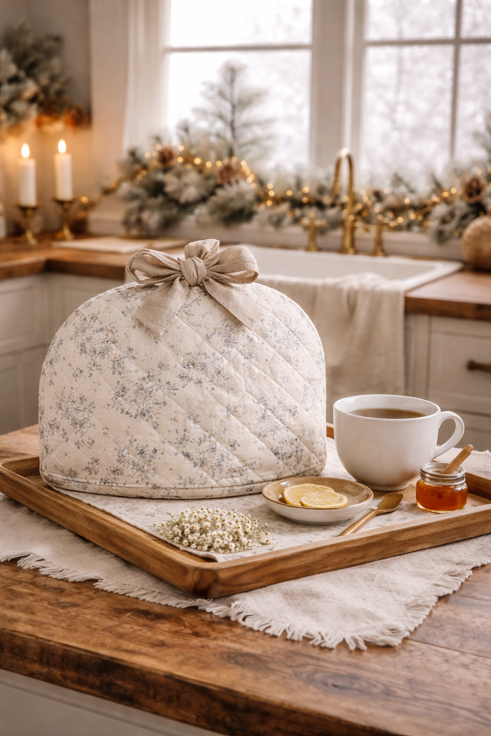 winter tea cozy setting