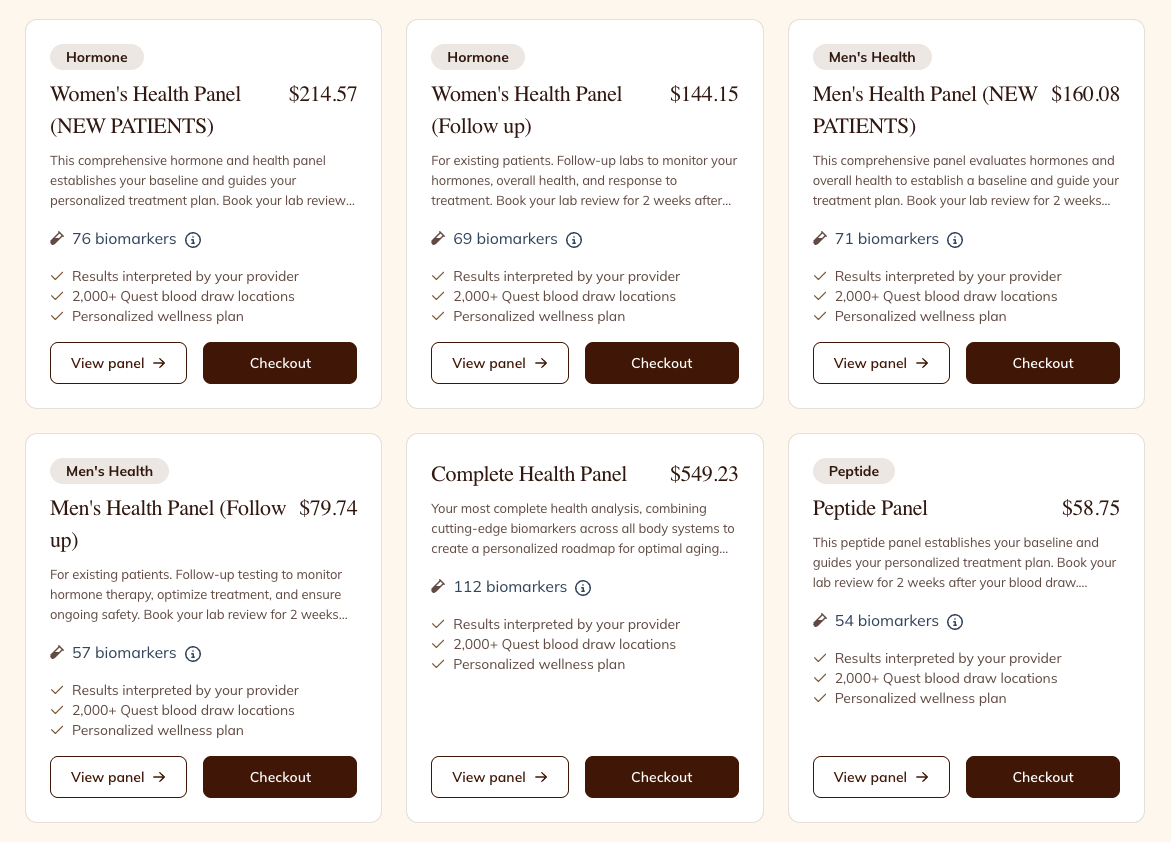 FULLSCRIPT JOURNEYS PANELS