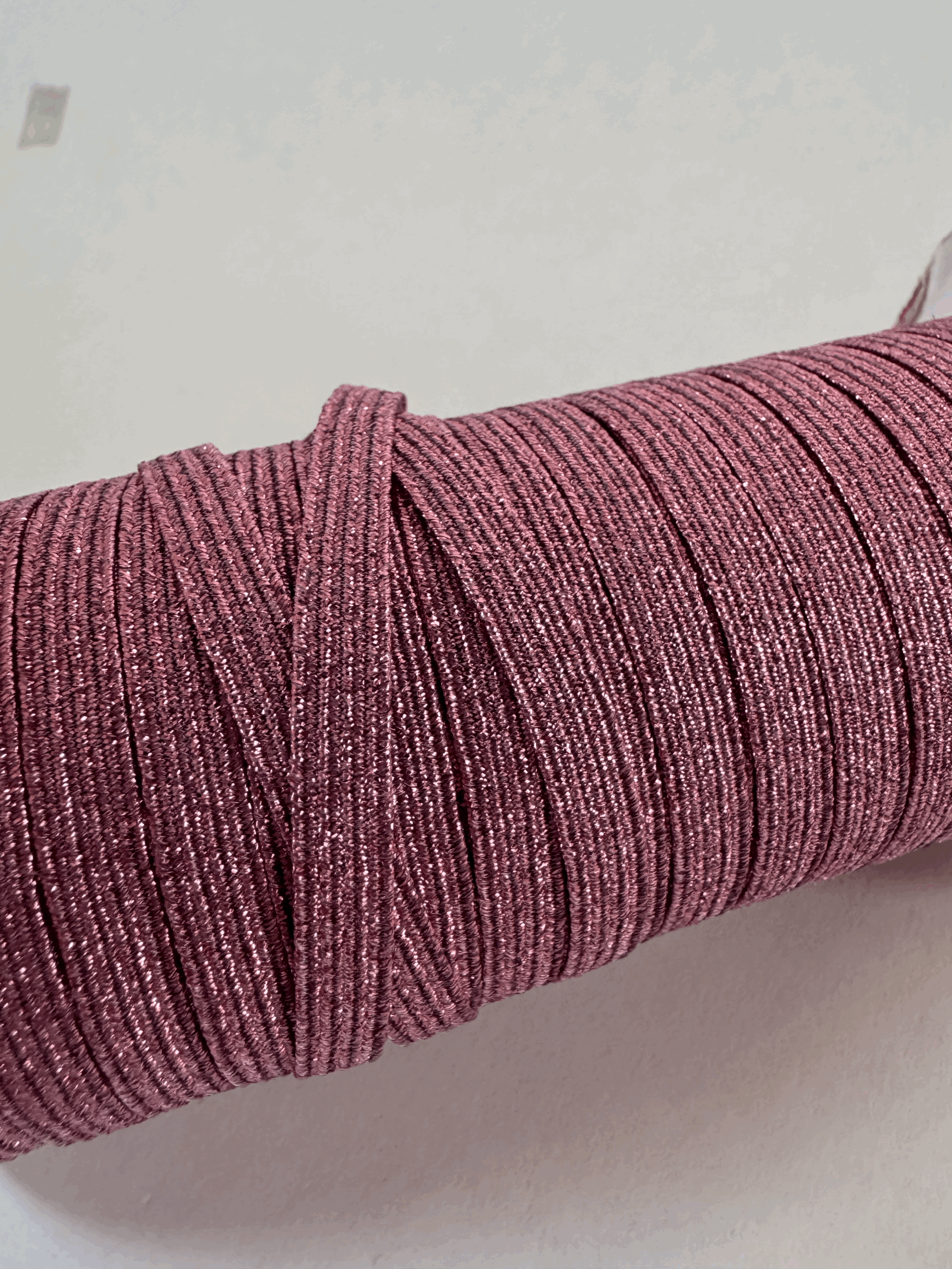Elastico glitter rosa 5mts 6mm