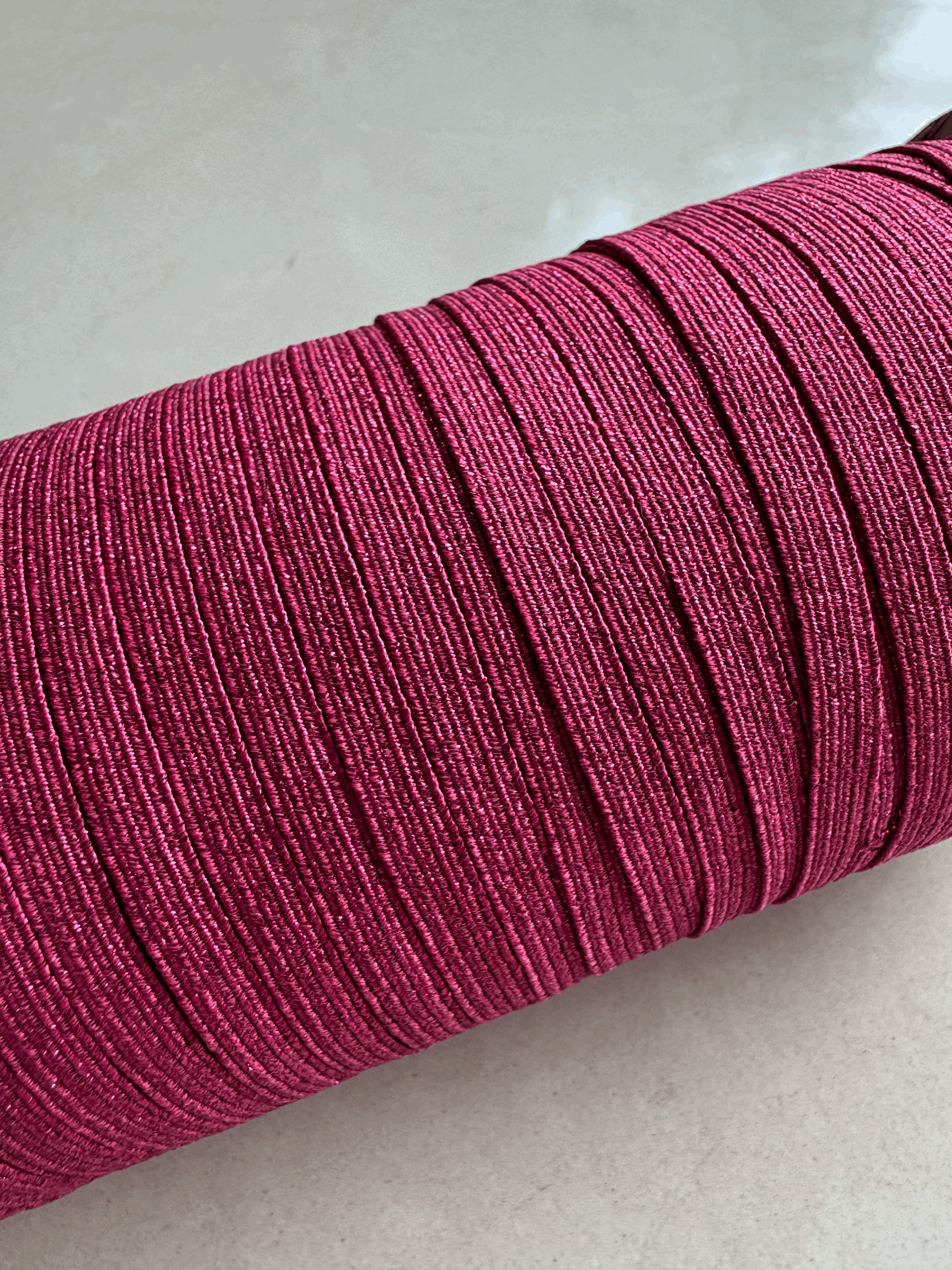 Elástico glitter rosa fresa 5mts 6 mm