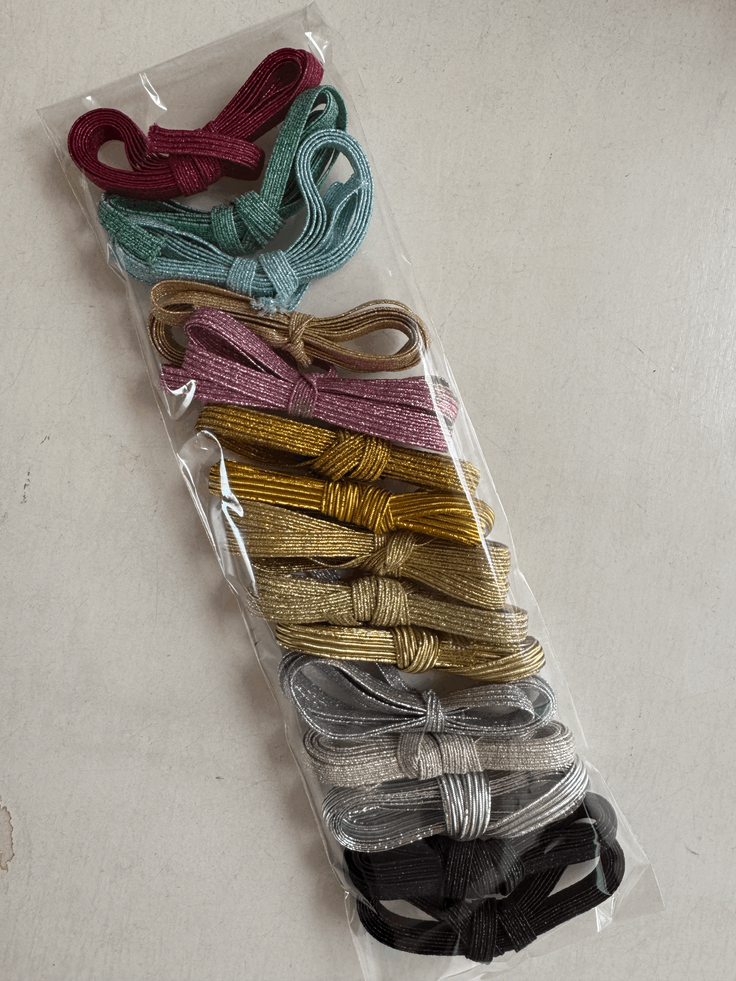 Elastico glitter surtido 15mts 6mm