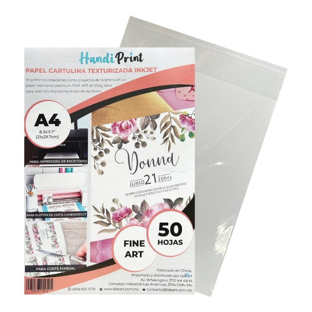 Cartulina Blanca Text Fine HP A4 50