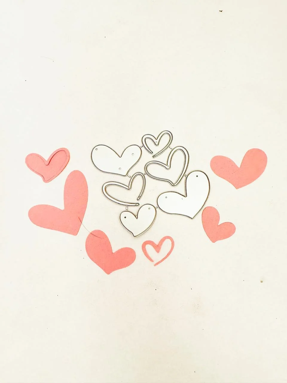 Troquel corazones varios con silueta