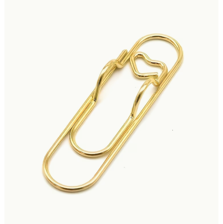 Portaplumas metal corazón dorado