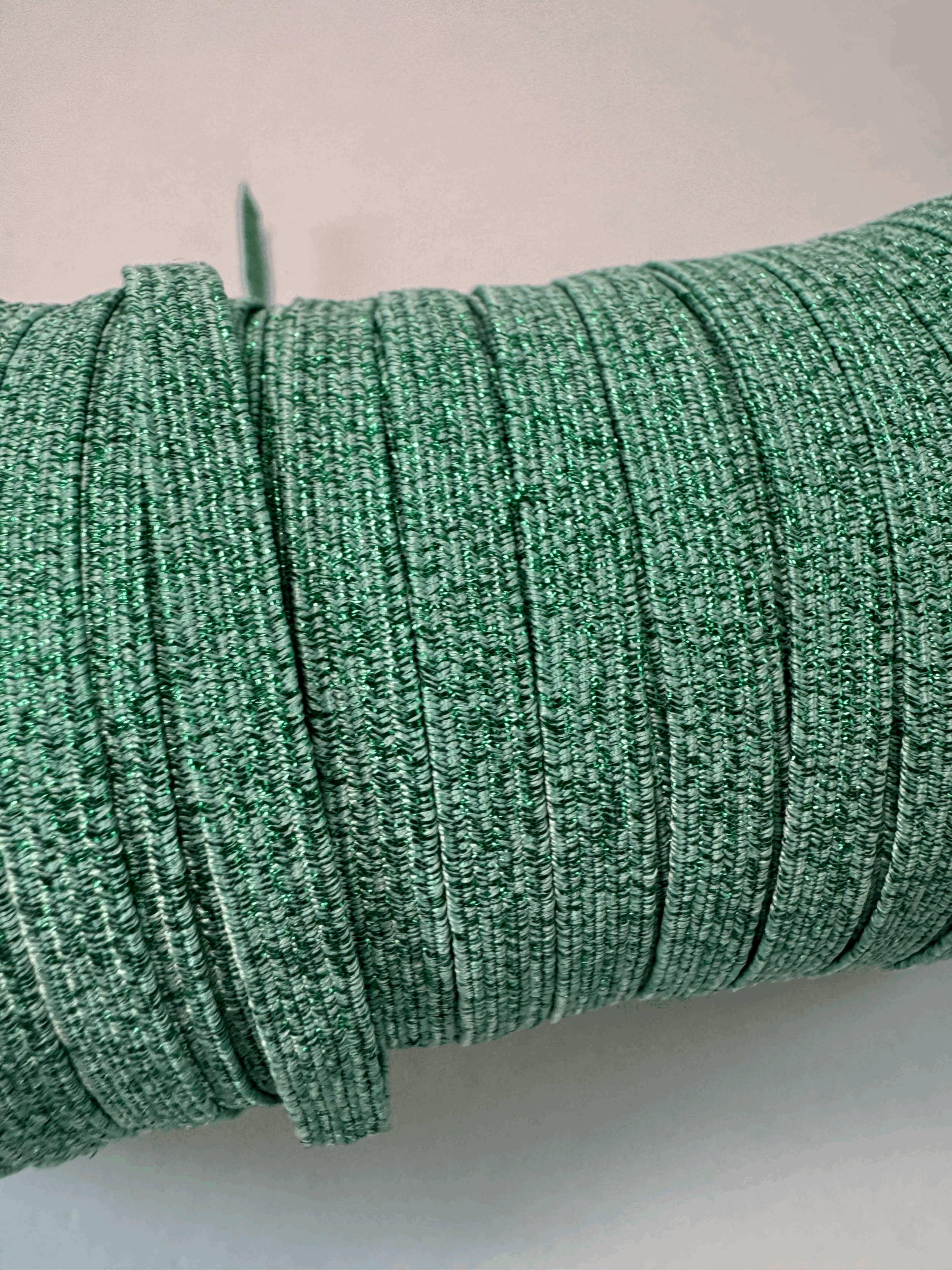 Elastico glitter verde esmeralda 5mts 6mm