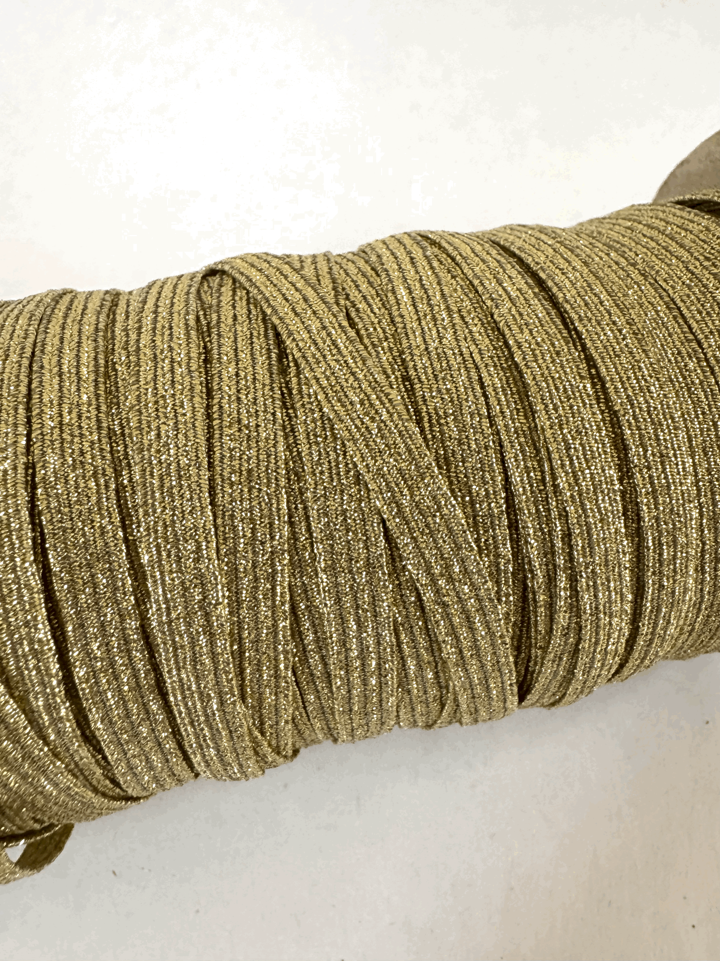 Elastico glitter champagne  5mts 6mm