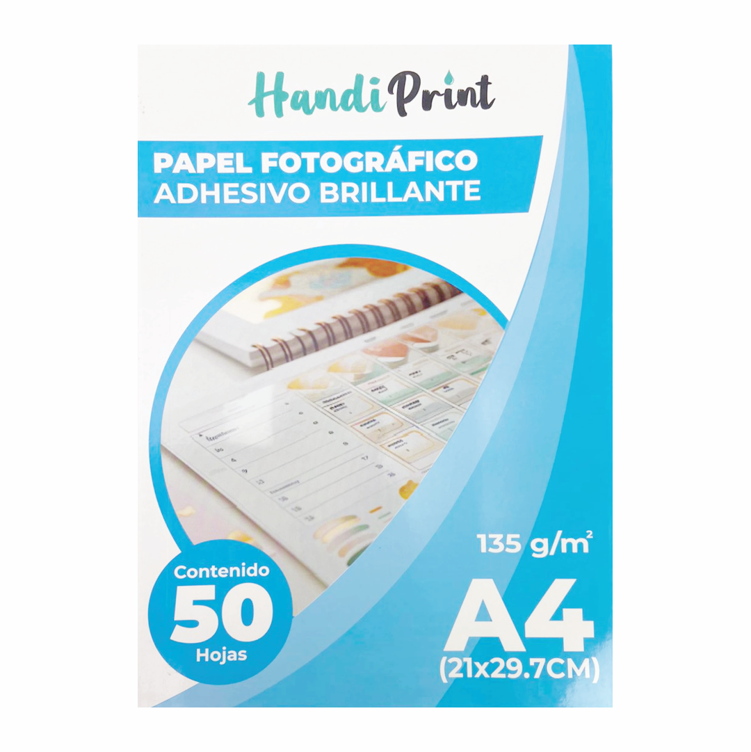 Papel Fotográfico Adhesivo Brillante HP 50 hojas 135 gr.