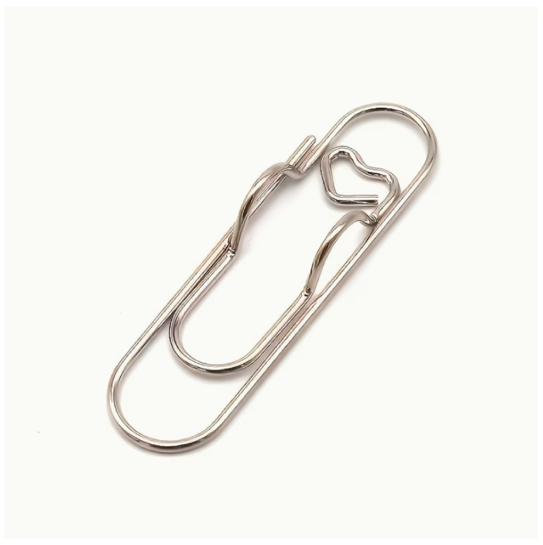 Portaplumas metal corazón plata