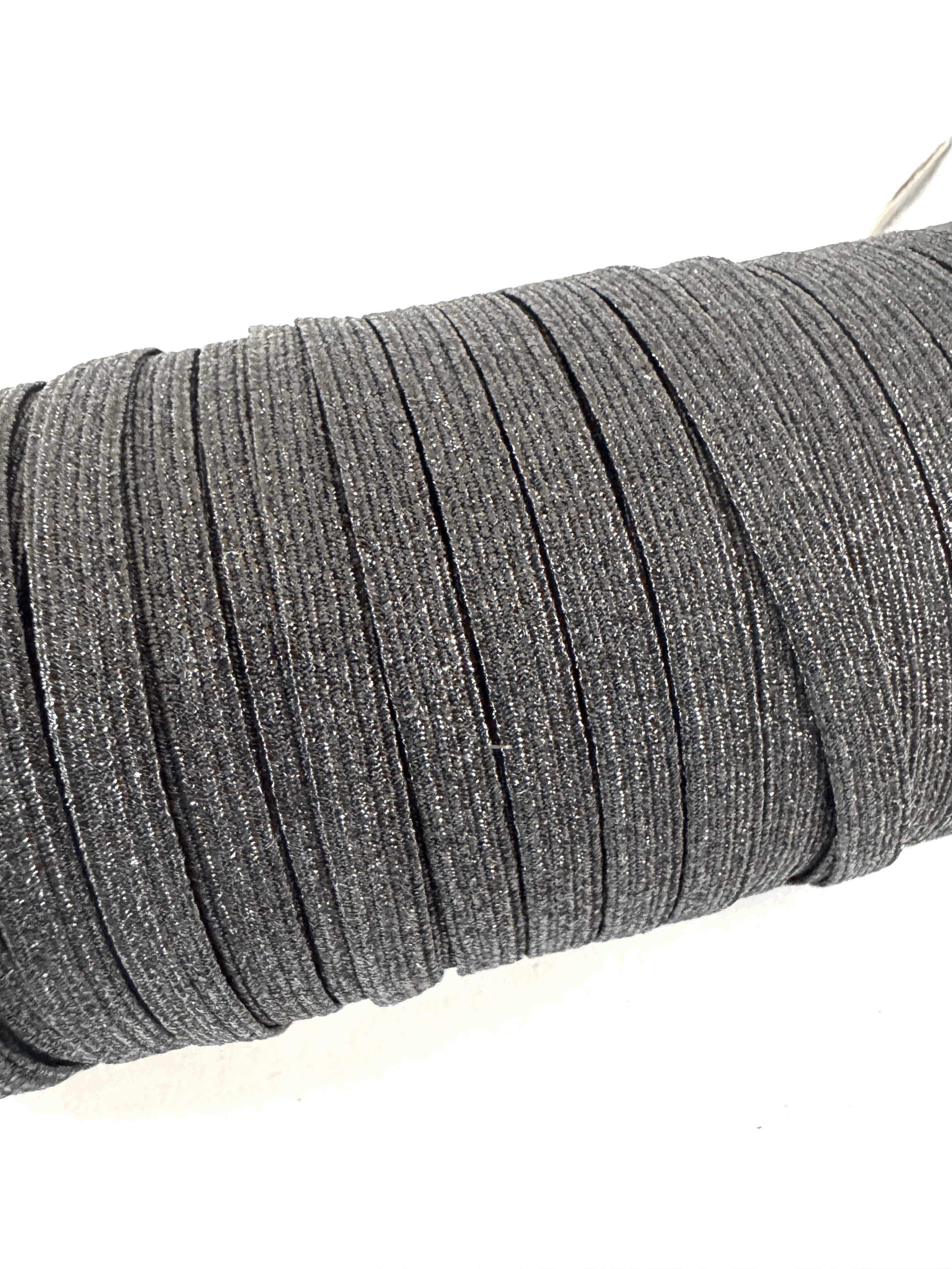 Elastico glitter negro 5mts 6mm