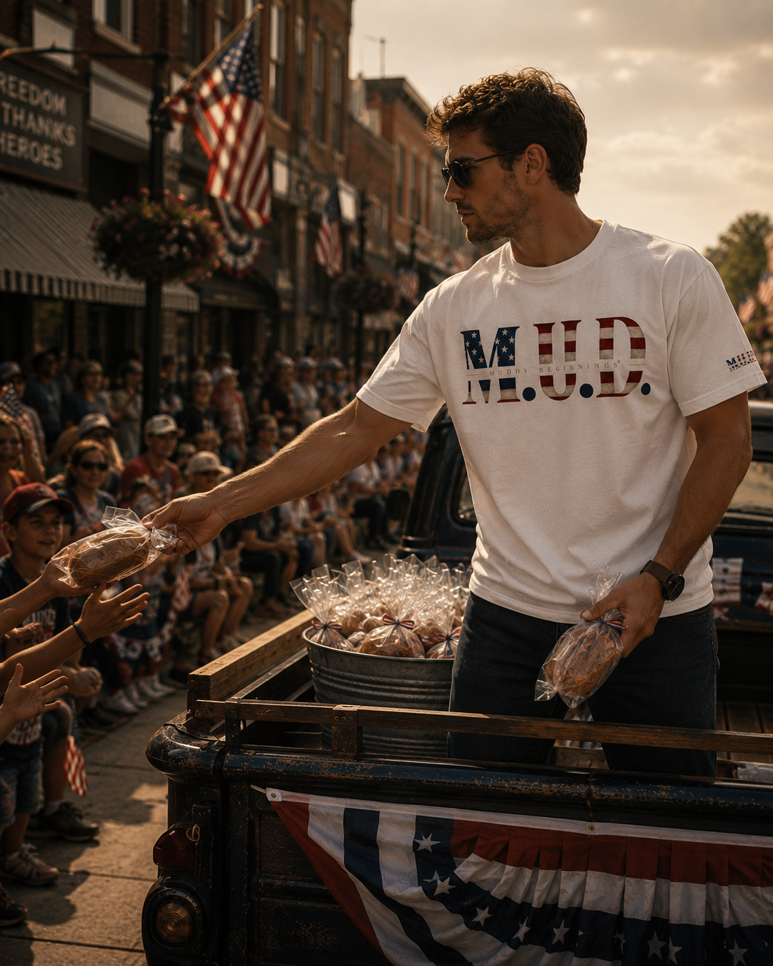 Patriotic Brand Logo | M.U.D. Graphic Tee