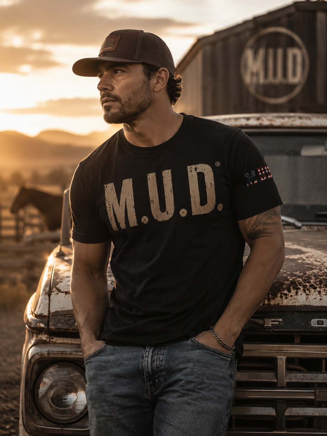 mud-muddy-beginnings-made under defense men's fitted-graphic-tee.jpg (2).png
