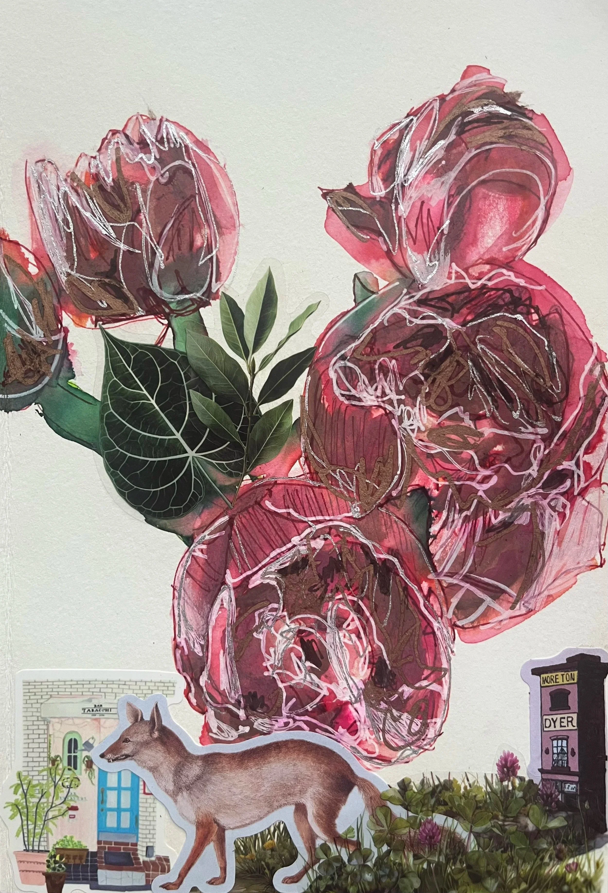 Painted peonies + STICKERS