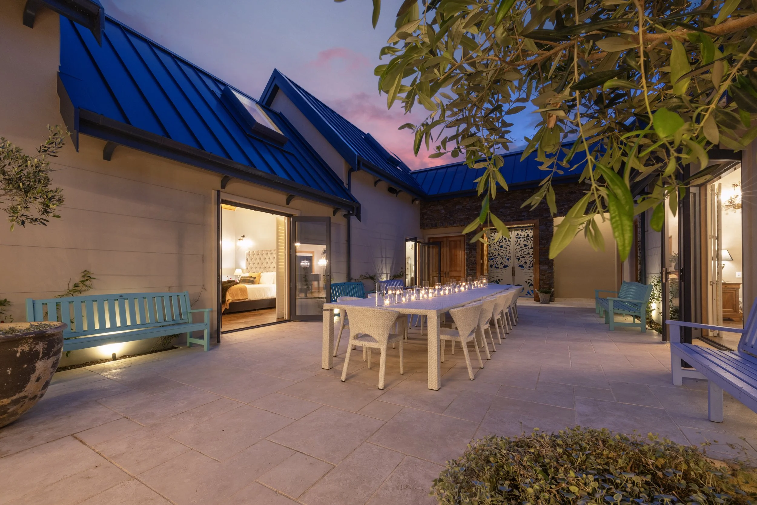 Outdoor dining / relaxation area  at Opito Point Lodge - Luxury Accommodation in Coromandel, New Zealand