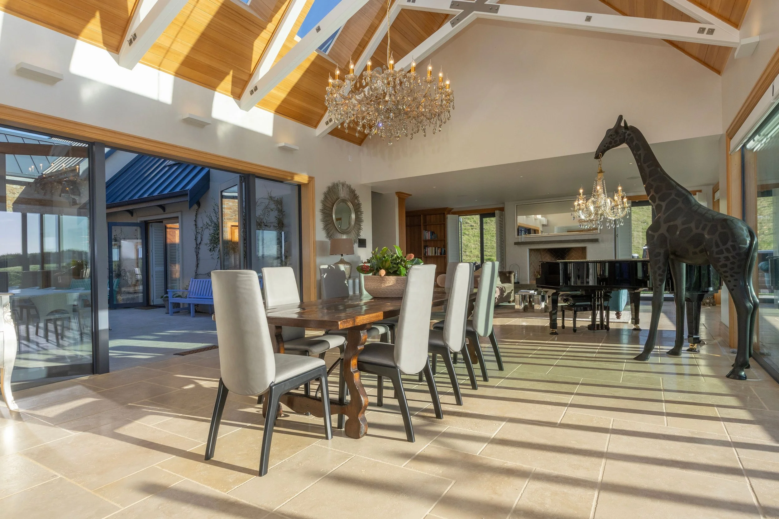 Fine dining area at Opito Point Lodge - Luxury Beach-side Accommodation in Coromandel, New Zealand