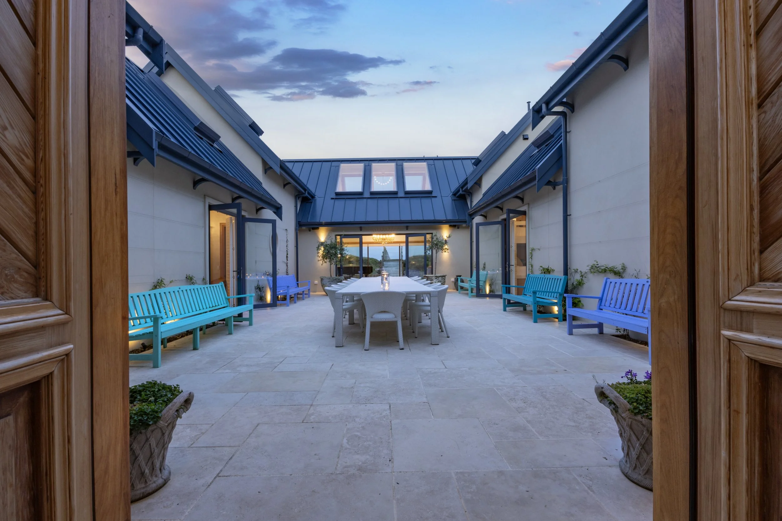Outdoor dining / relaxation area  at Opito Point Lodge - Luxury Accommodation in Coromandel, New Zealand