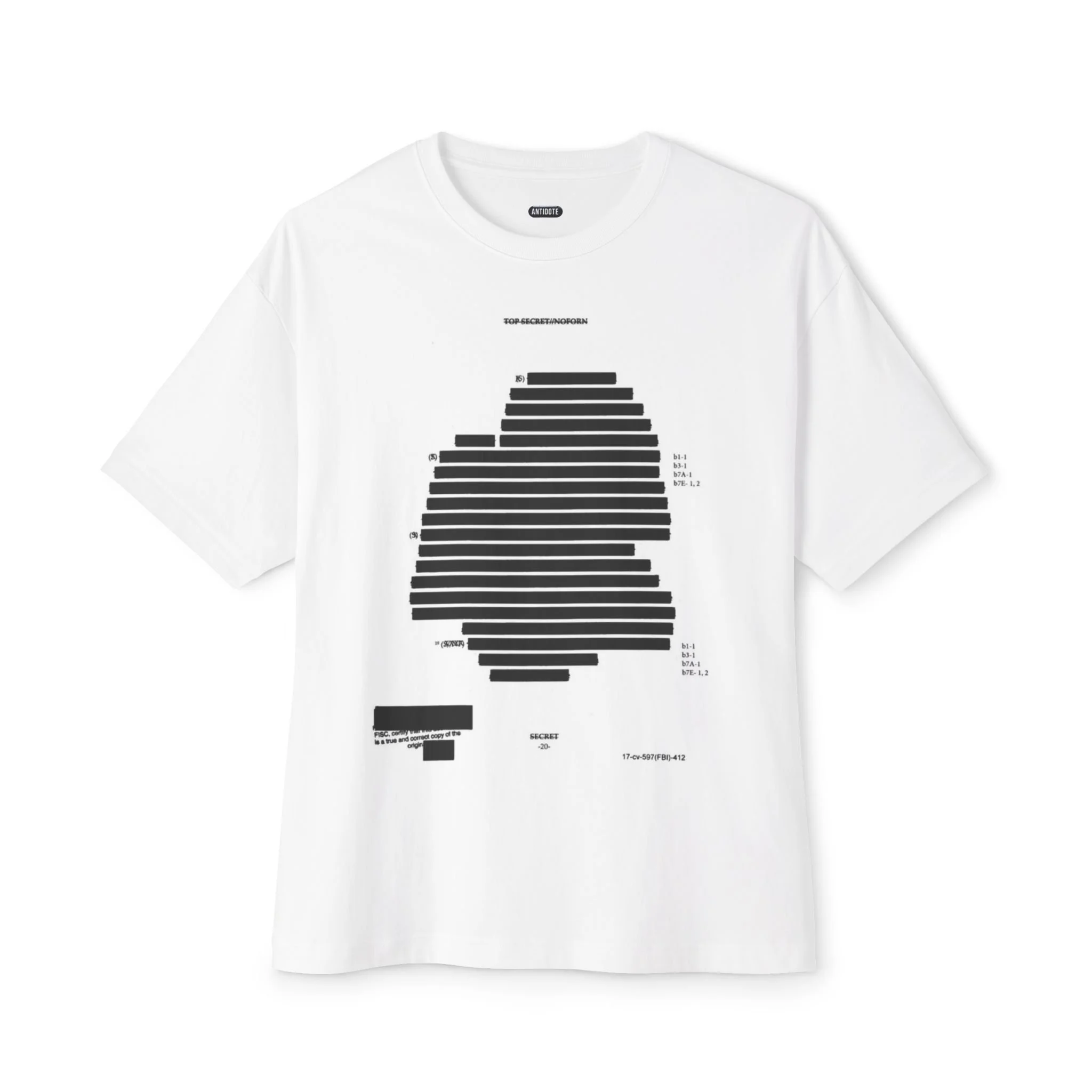 "REDACTED" Oversized Boxy Tee