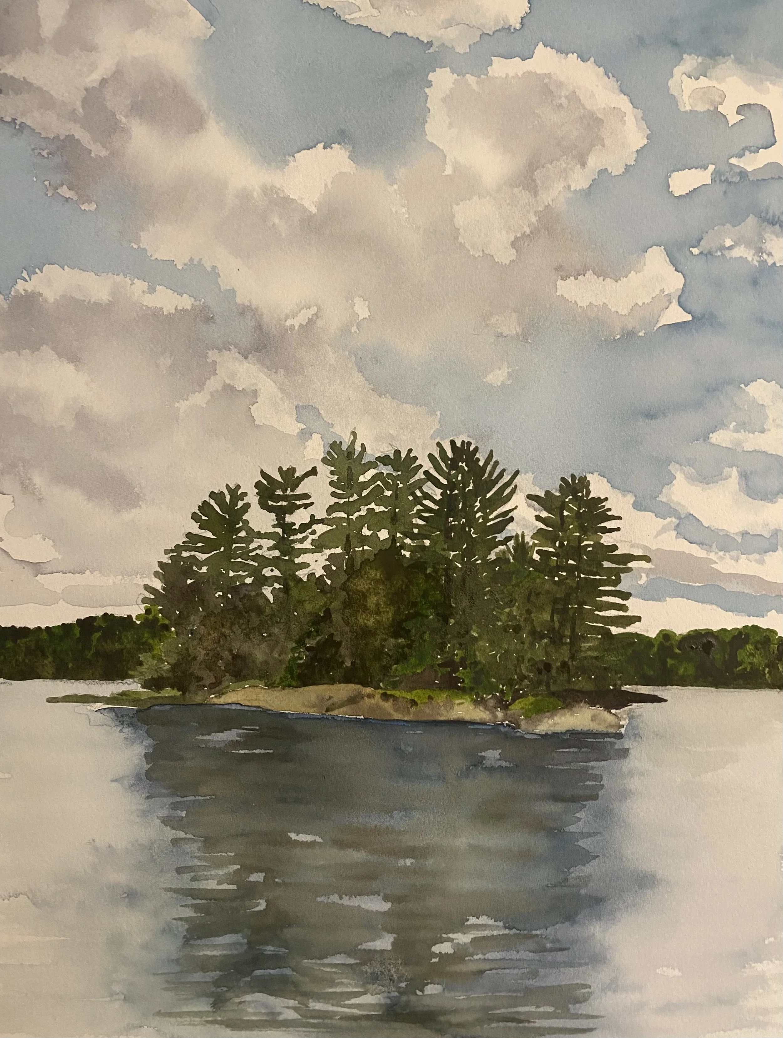 Katherine McHarg, "Island", 2026, Watercolour on Paper, 16" x 12"