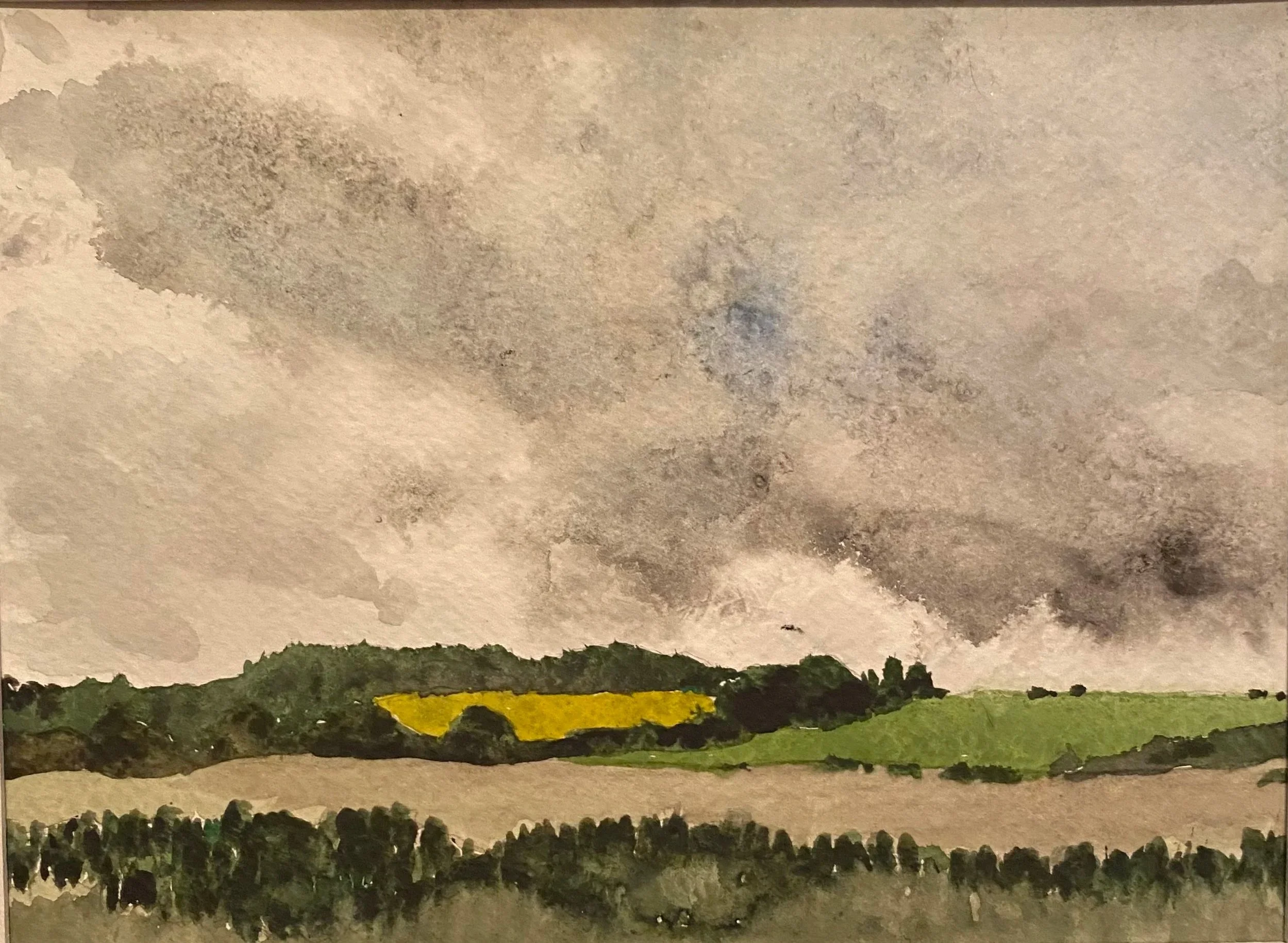 Katherine McHarg, Rolling Fields, 2025, Watercolour on Paper, 7 x 9, SOLD