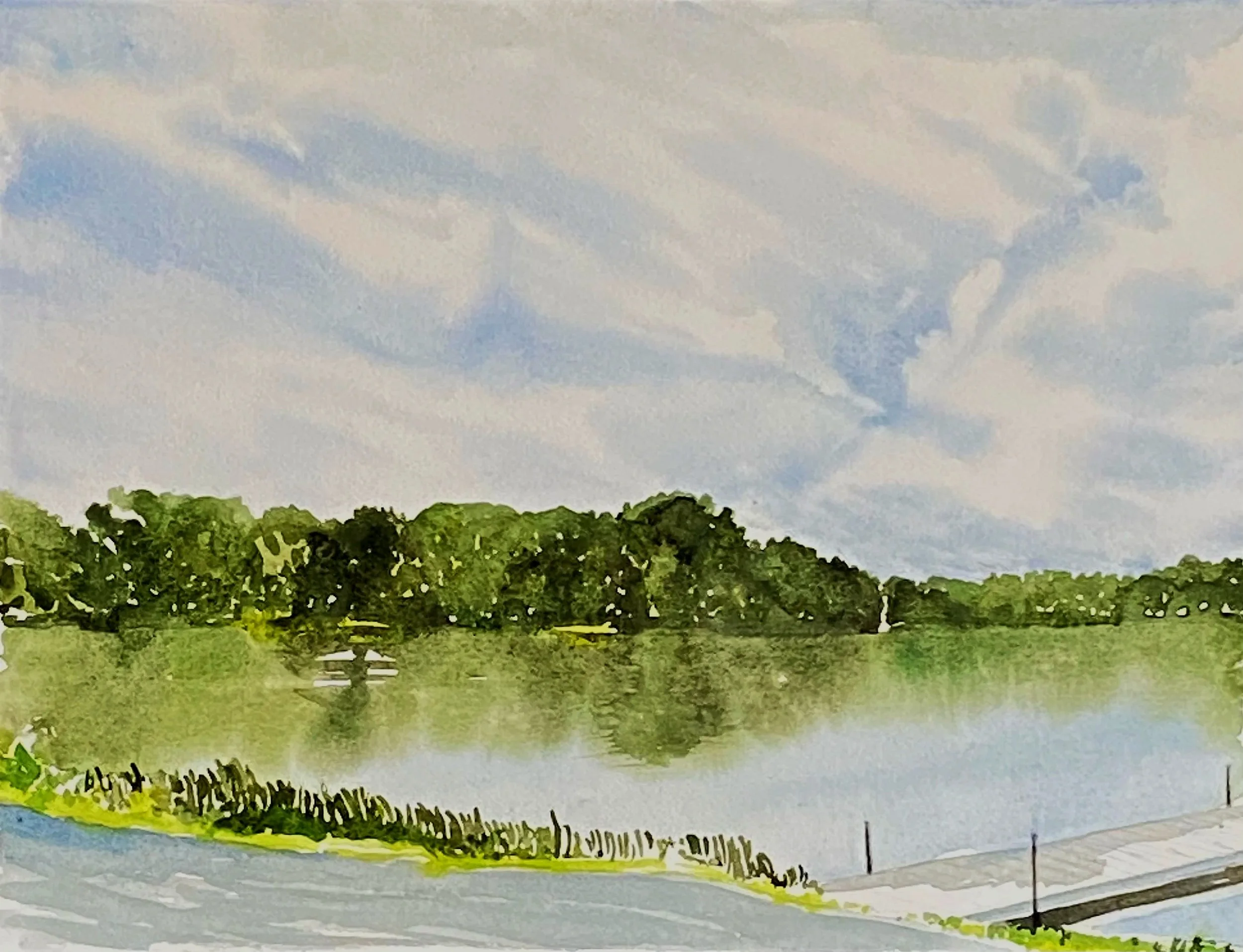 Katherine McHarg, "Lake on the Mountain", 2026, Watercolour on Paper, 12" x 16"