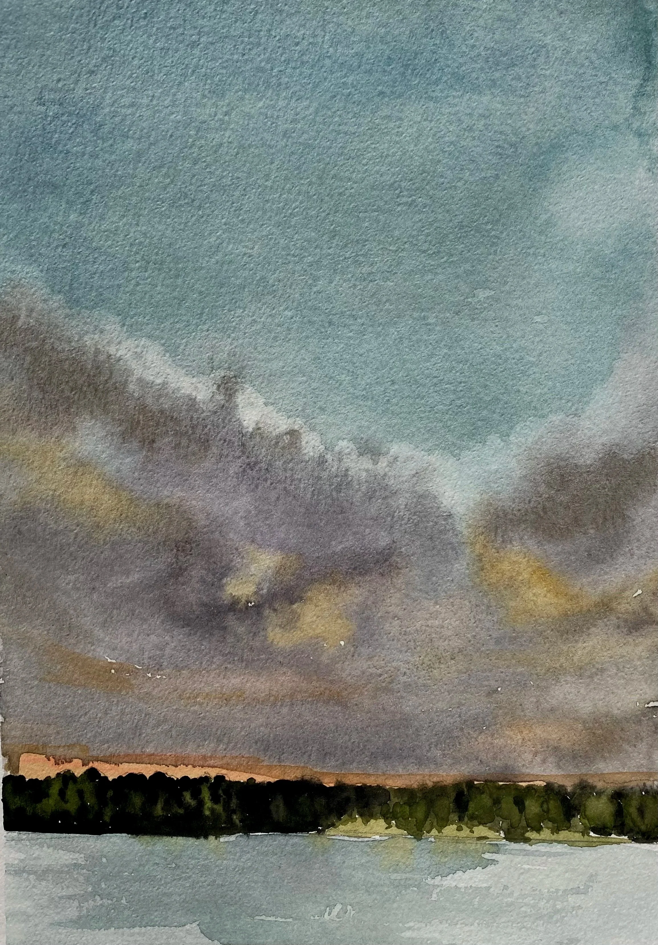 Katherine McHarg, "Sunset", 2025, Watercolour on Paper, 12 x 9"