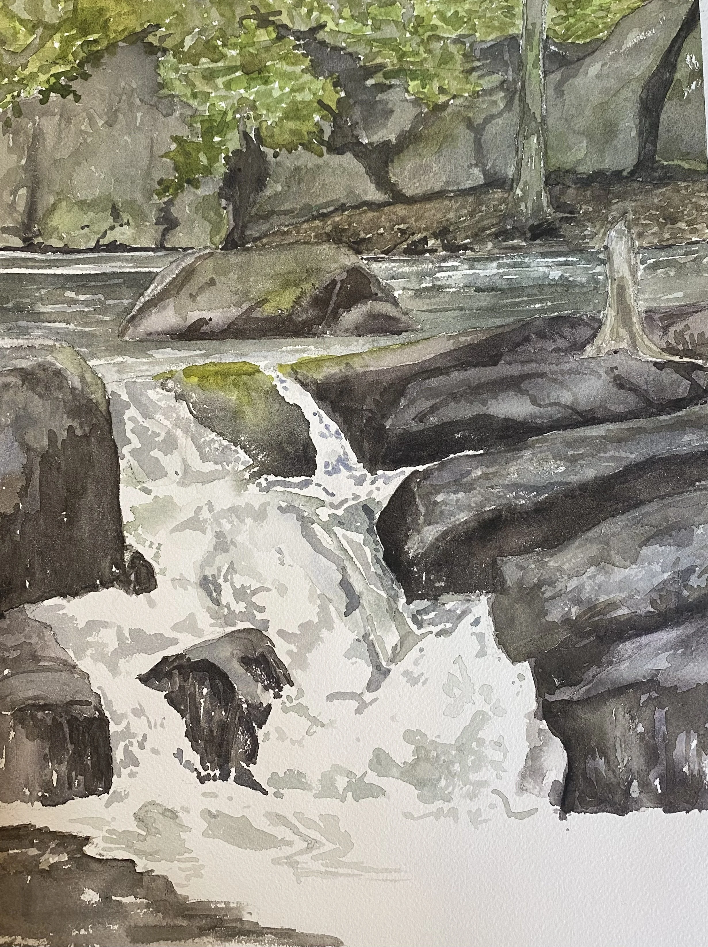 Katherine McHarg, Spring Melt Runoff, 2026, Watercolour on Paper, 16 x 12"
