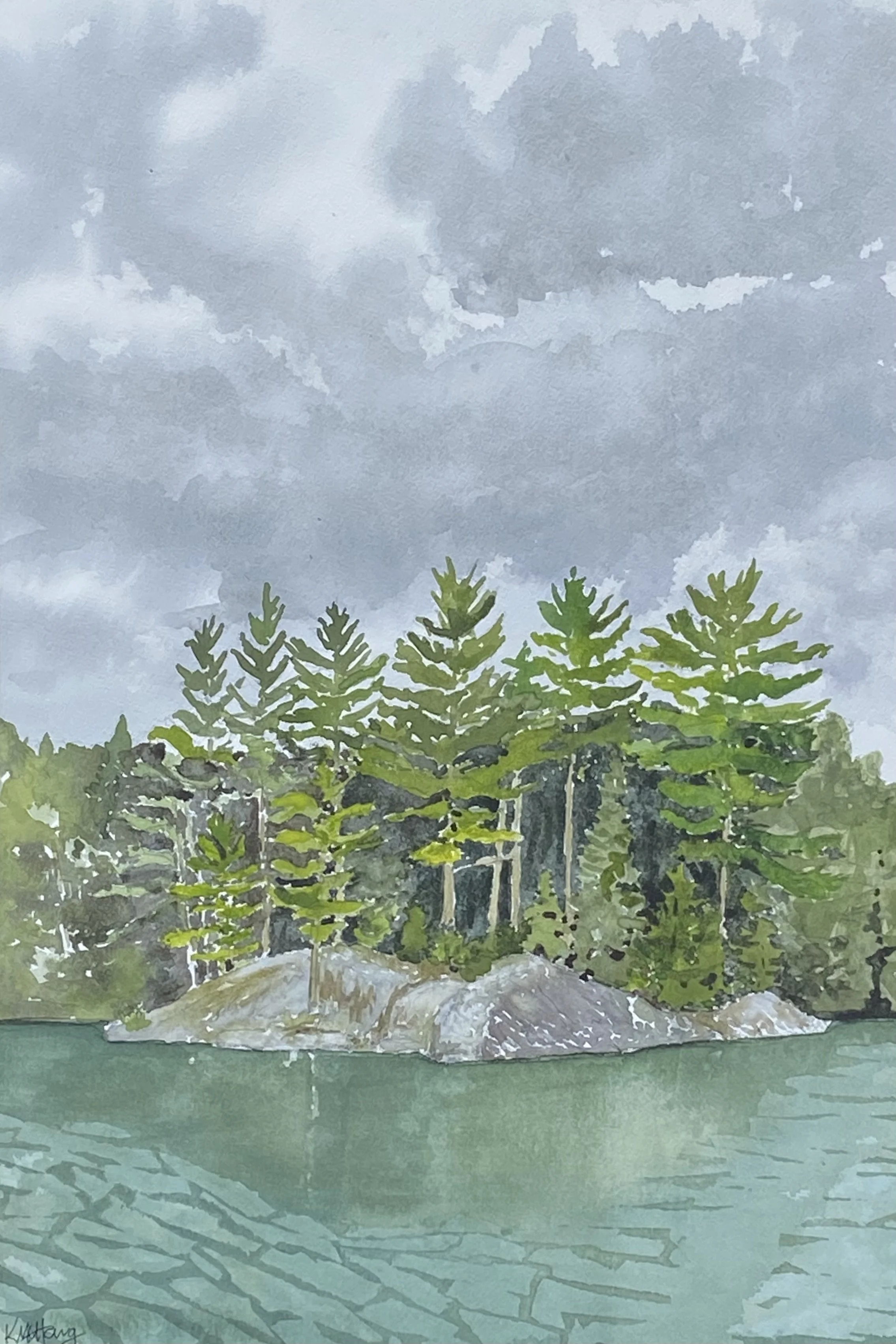 Katherine McHarg, "Boat Wake", 2026, Watercolour on Paper, 20" x 14", Sold