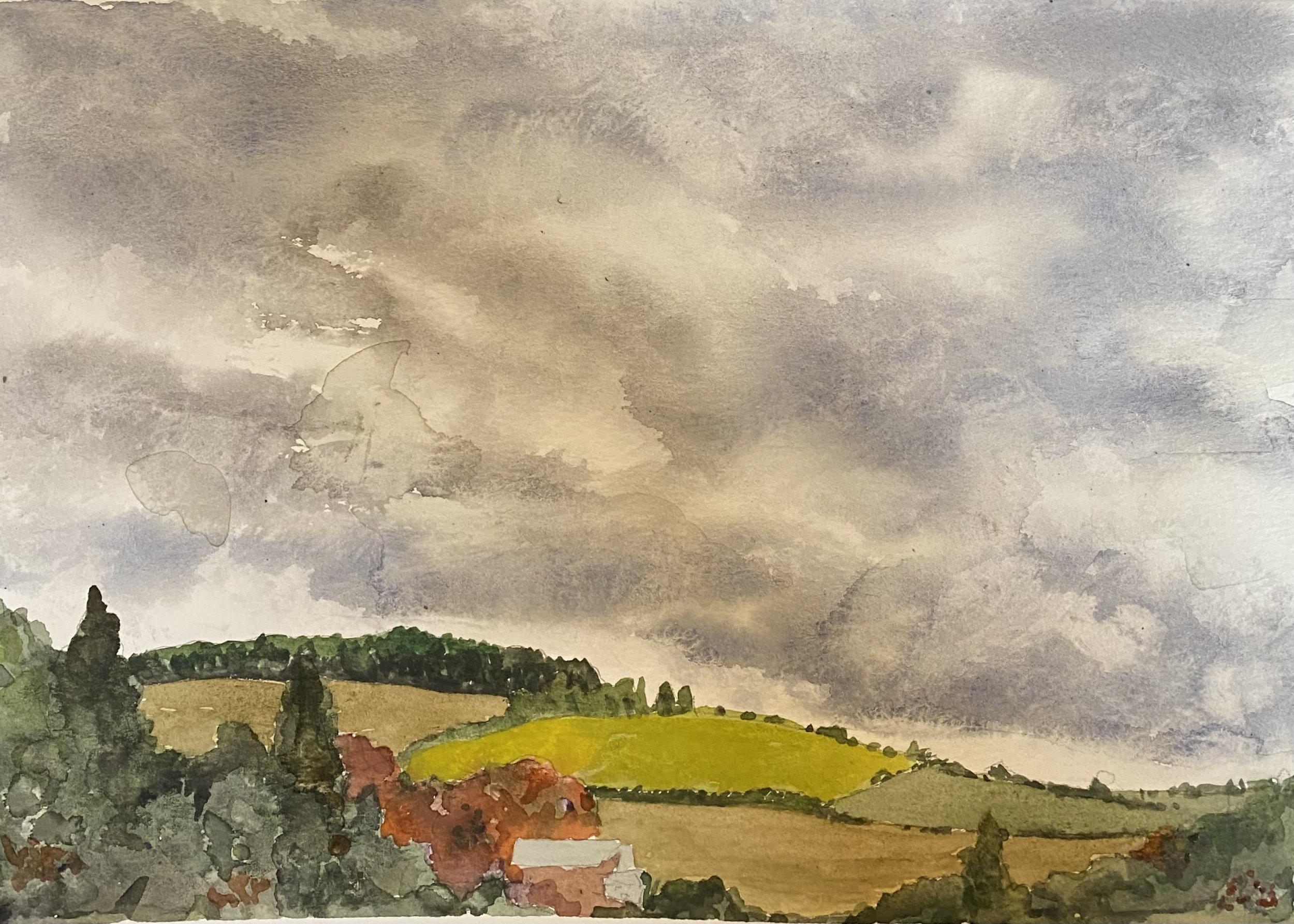 Katherine McHarg, Autumn in Garden Hill, 2026, Watercolour on Paper 9 x 12