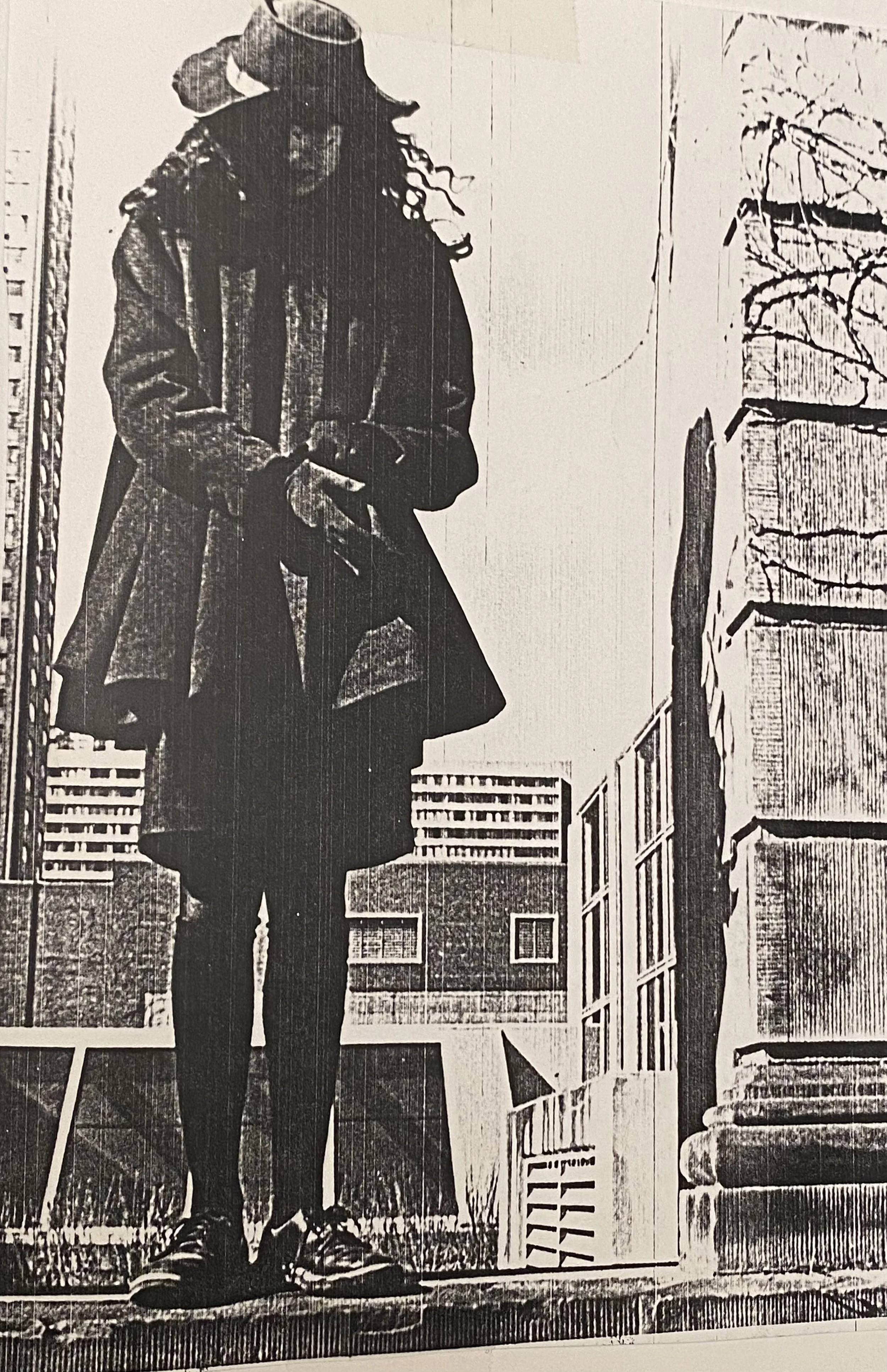 Brown mohair flare jacket & skirt