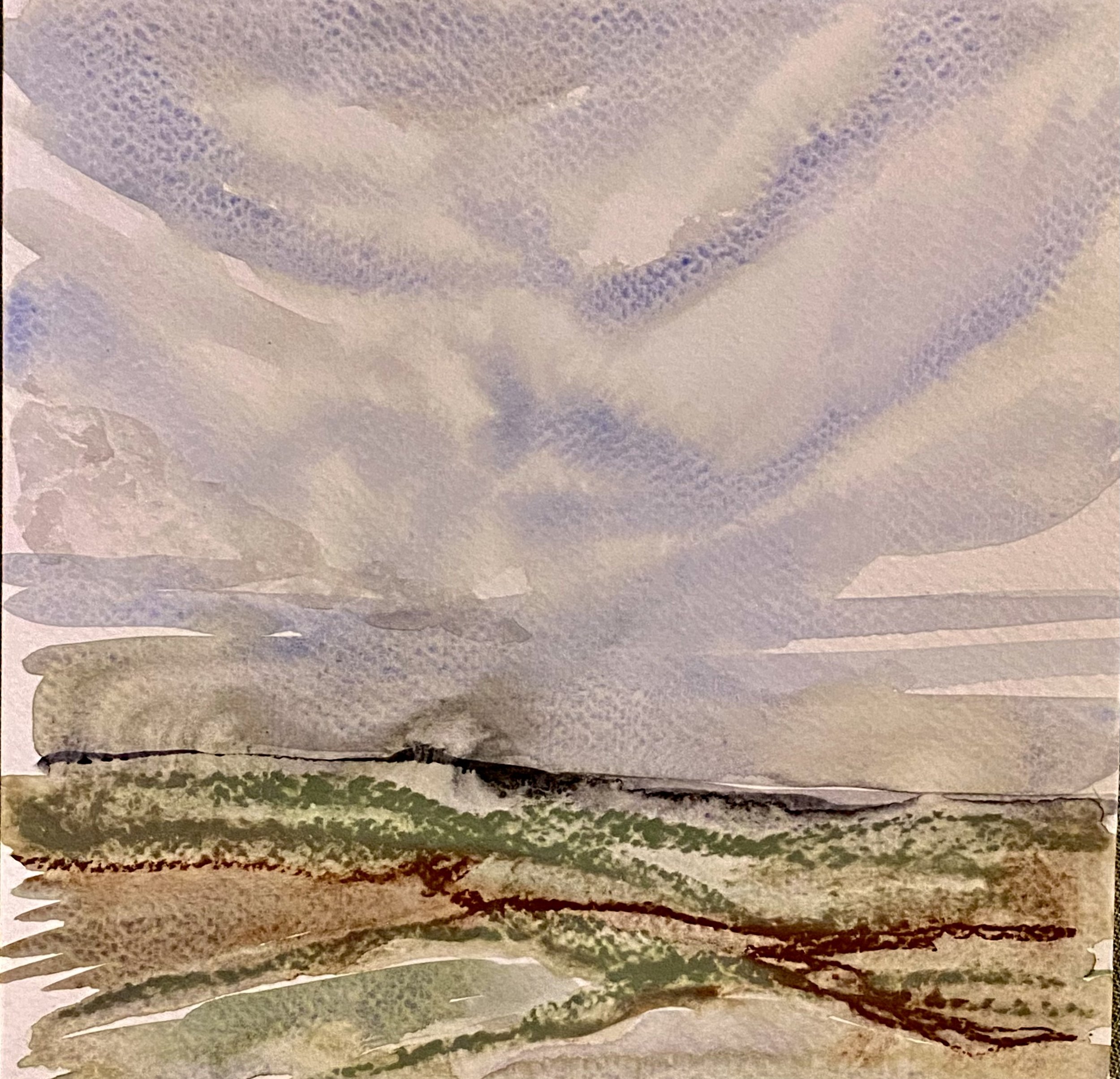 Katherine McHarg, "Cornish Crazy Quilt", 2026, Watercolour on Paper, 8 x 8"
