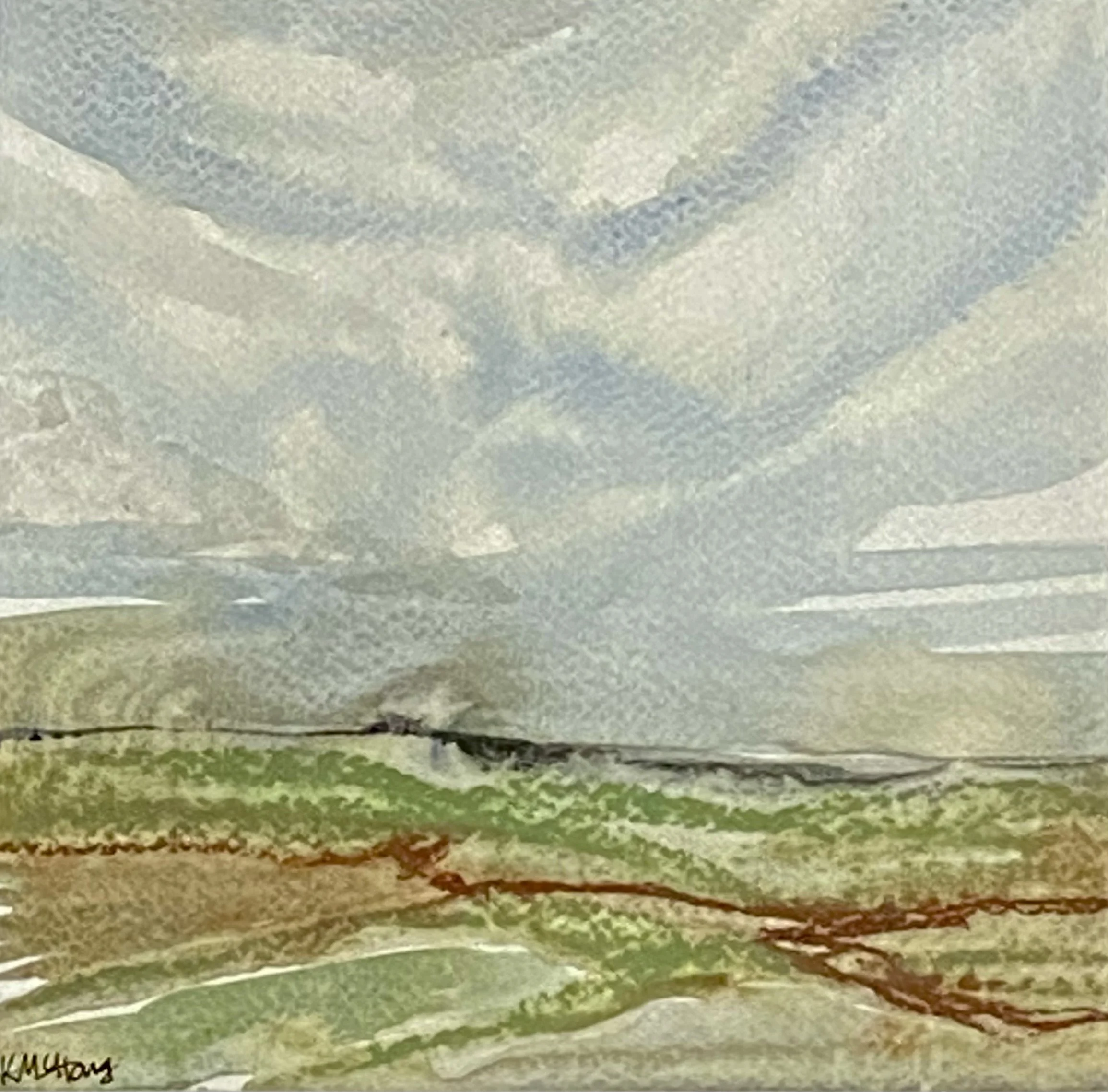 Katherine McHarg, "Cornish Crazy Quilt", 2026, Watercolour on Paper, 8" x 8"
