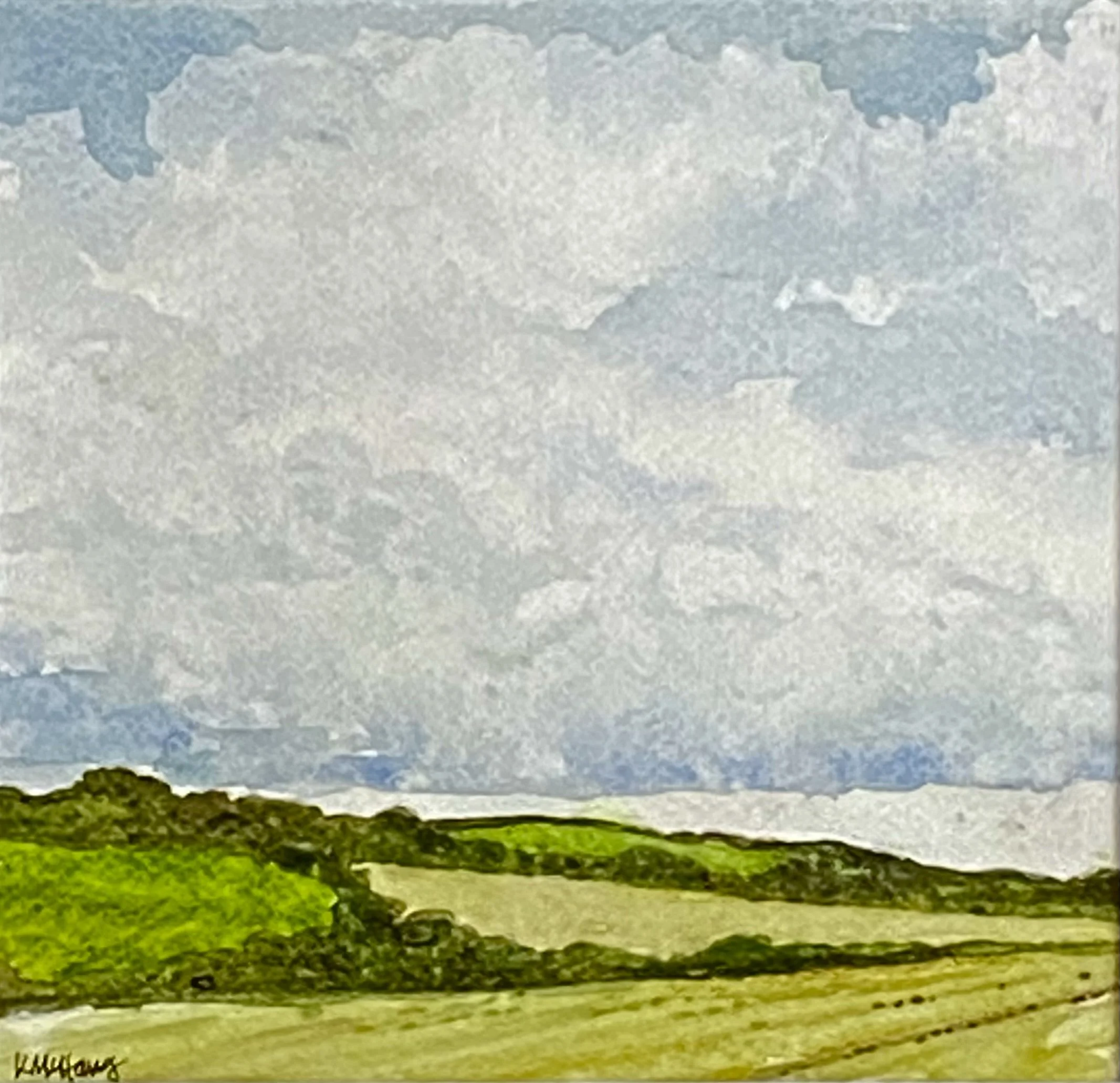 Katherine McHarg, "Cornish Hedgerow Hills", 2026, Watercolour on Paper, 8" x 8"