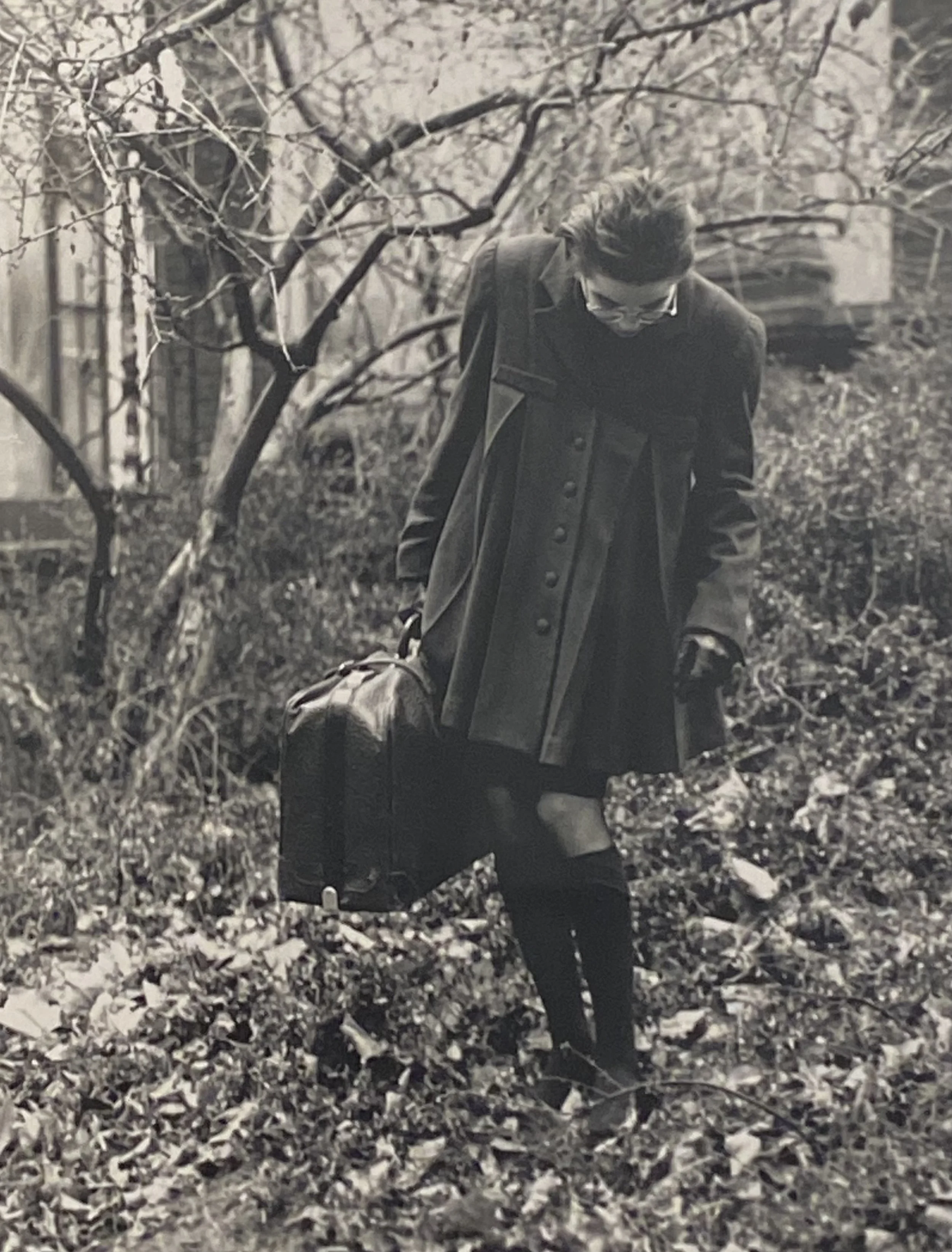 Olive green inverted pleat jacket & skirt