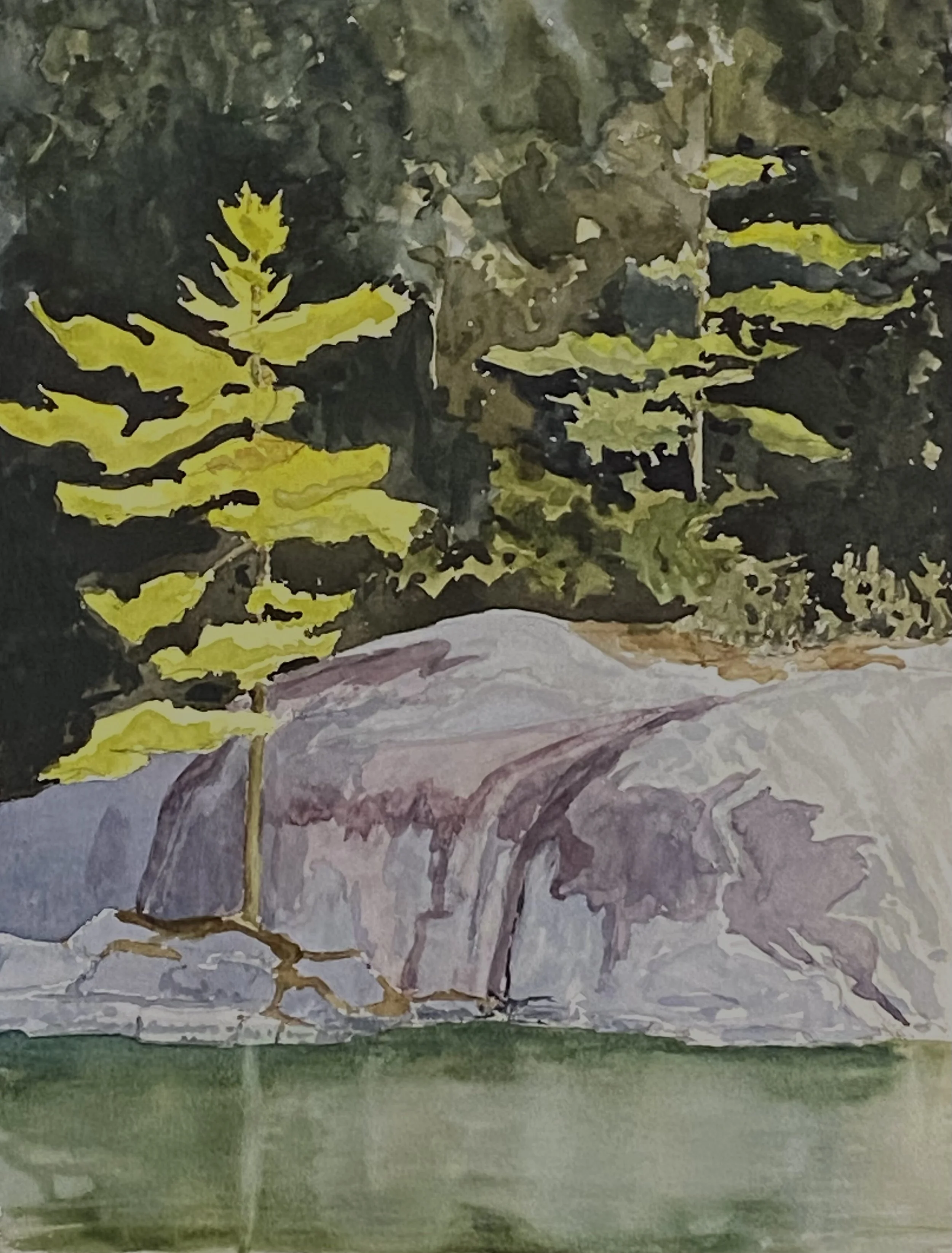 Katherine McHarg, "Jumping Rocks II", 2026, Watercolour on Paper, 16" x 12"