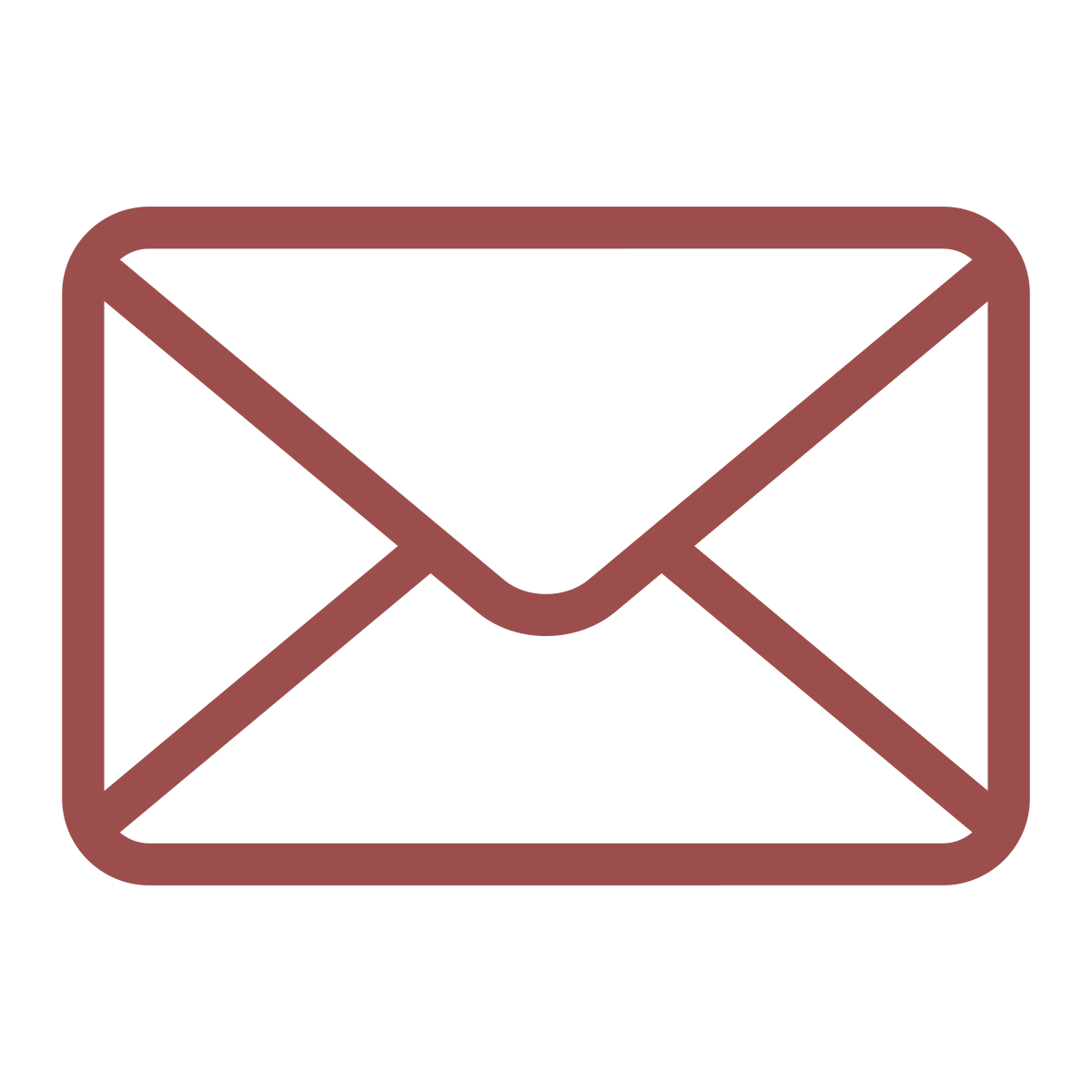 Icon of a brown envelope or mail silhouette on a black background.