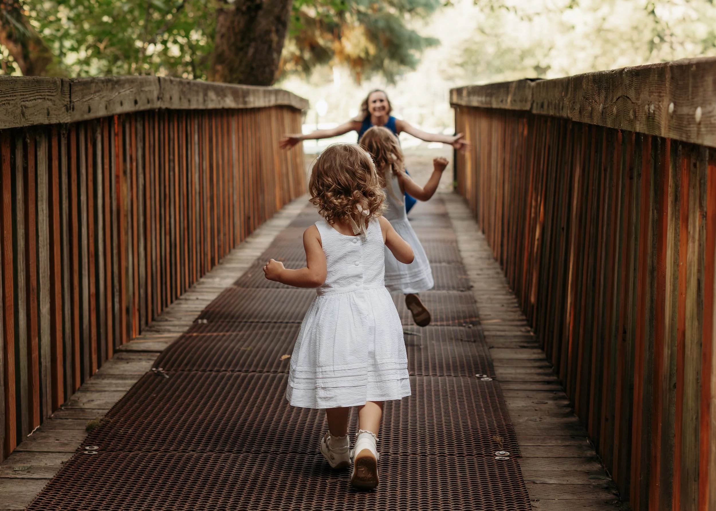Fun family session at Ridgefield, WA creek.